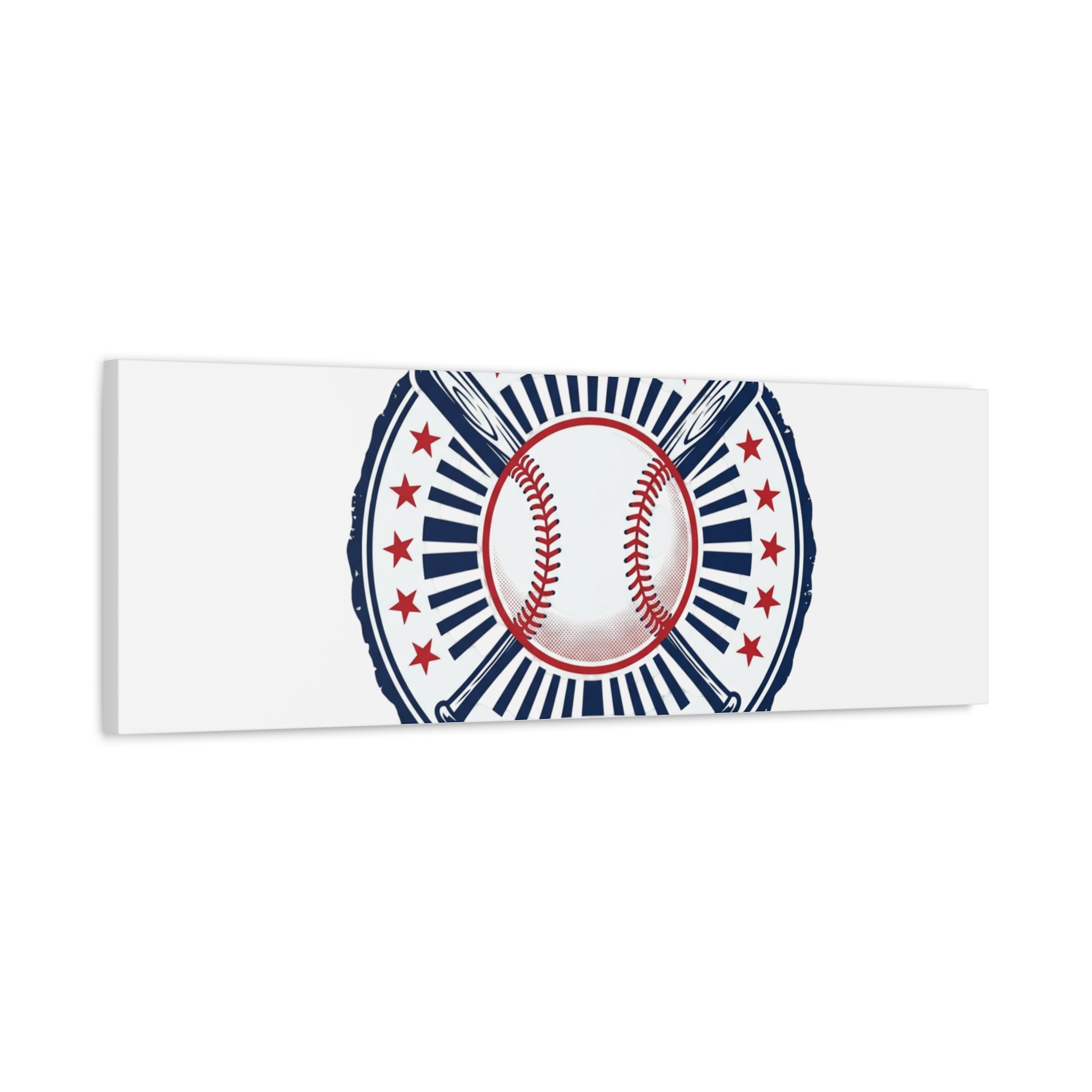 United by Baseball Canvas | Patriotic Baseball Graphic, Red White Blue Wall Art
