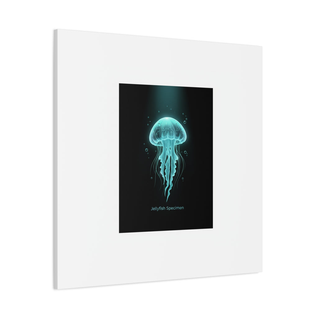 Bioluminescent Jellyfish Art Canvas | Deep Sea Aesthetic, Neon Glow