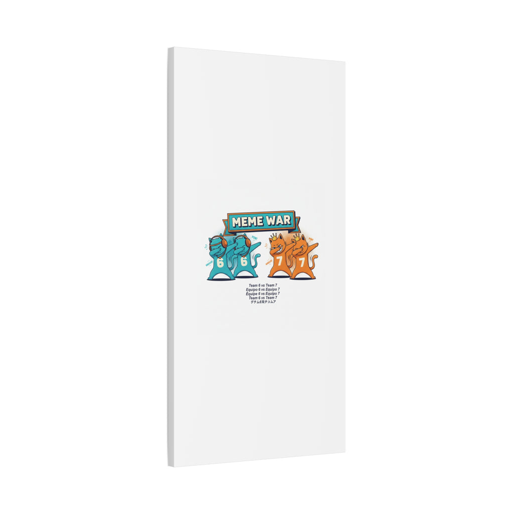 Meme War: Six vs. Seven Canvas Wall Art