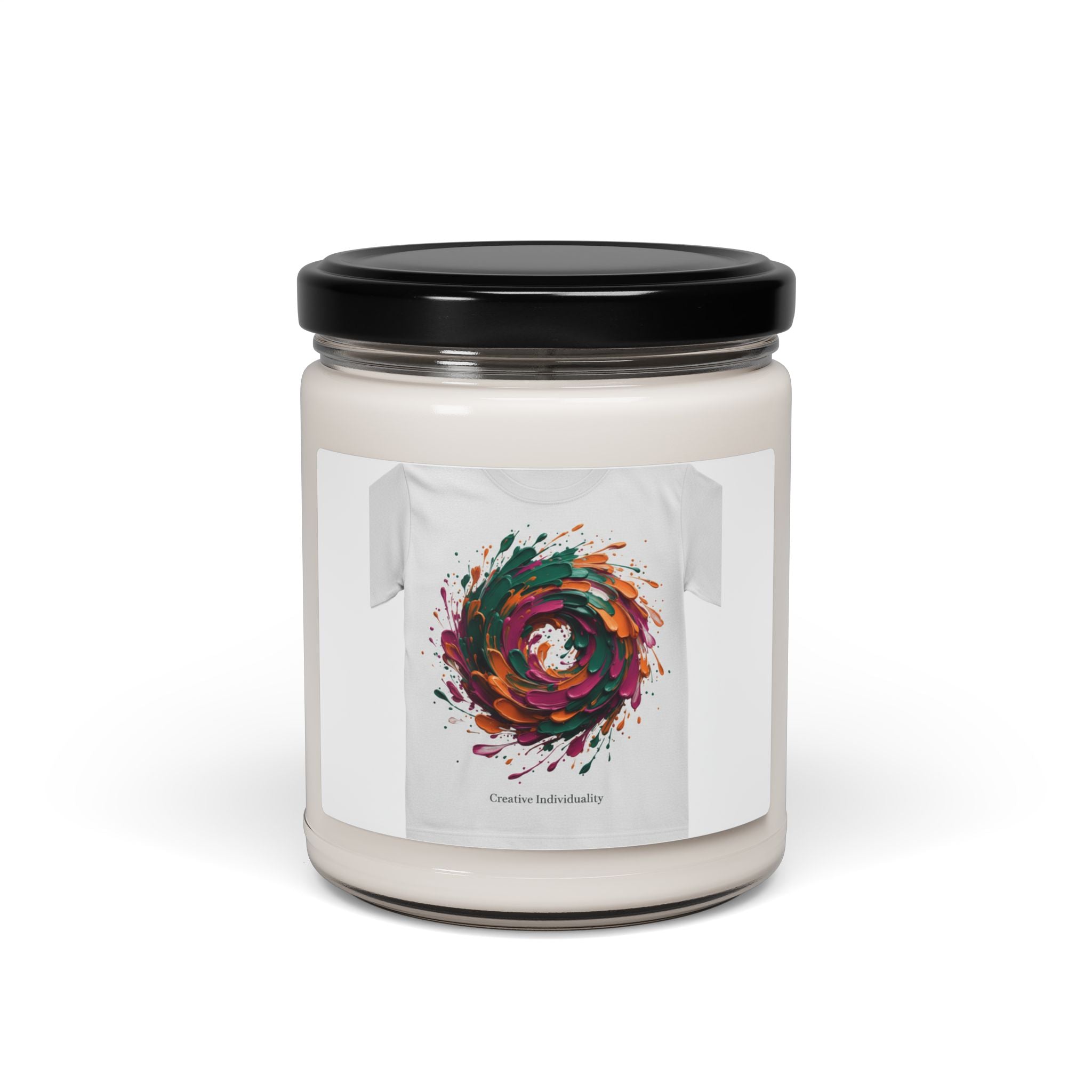 Painterly Abstract Floral Candle | Scented Soy 9oz, Artsy Brushstroke Jar