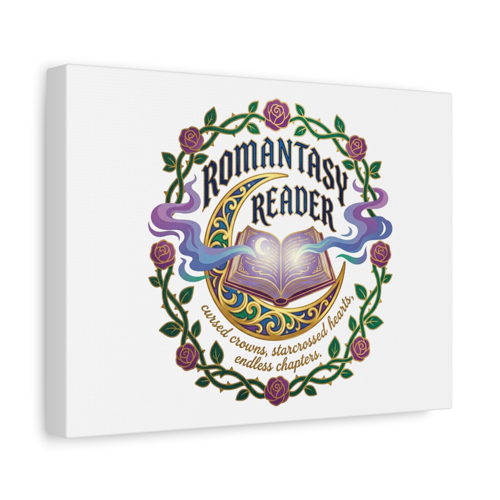 Romantasy Reader Canvas Print | enchanted bookish celestial gothic