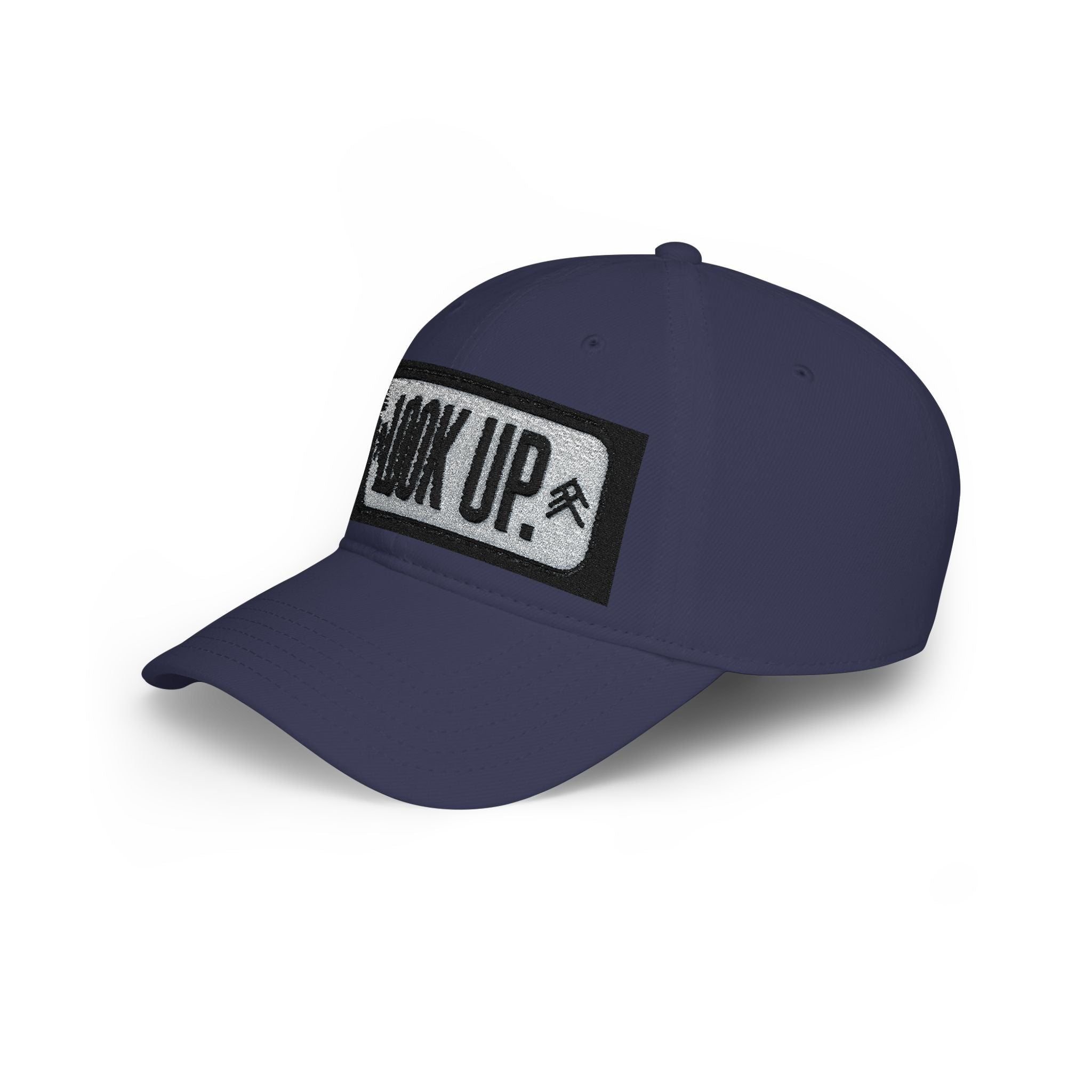 LOOK UP Patch Baseball Cap — Motivational Low-Profile Red Hat
