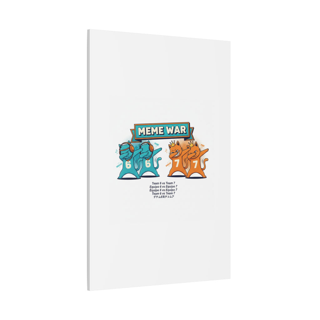 Meme War: Six vs. Seven Canvas Wall Art