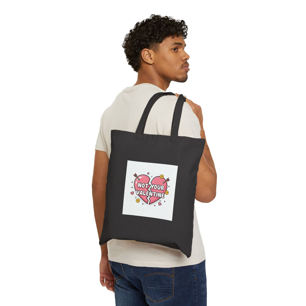 Not Your Valentine Tote, ironic valentines | sarcastic hearts cotton canvas