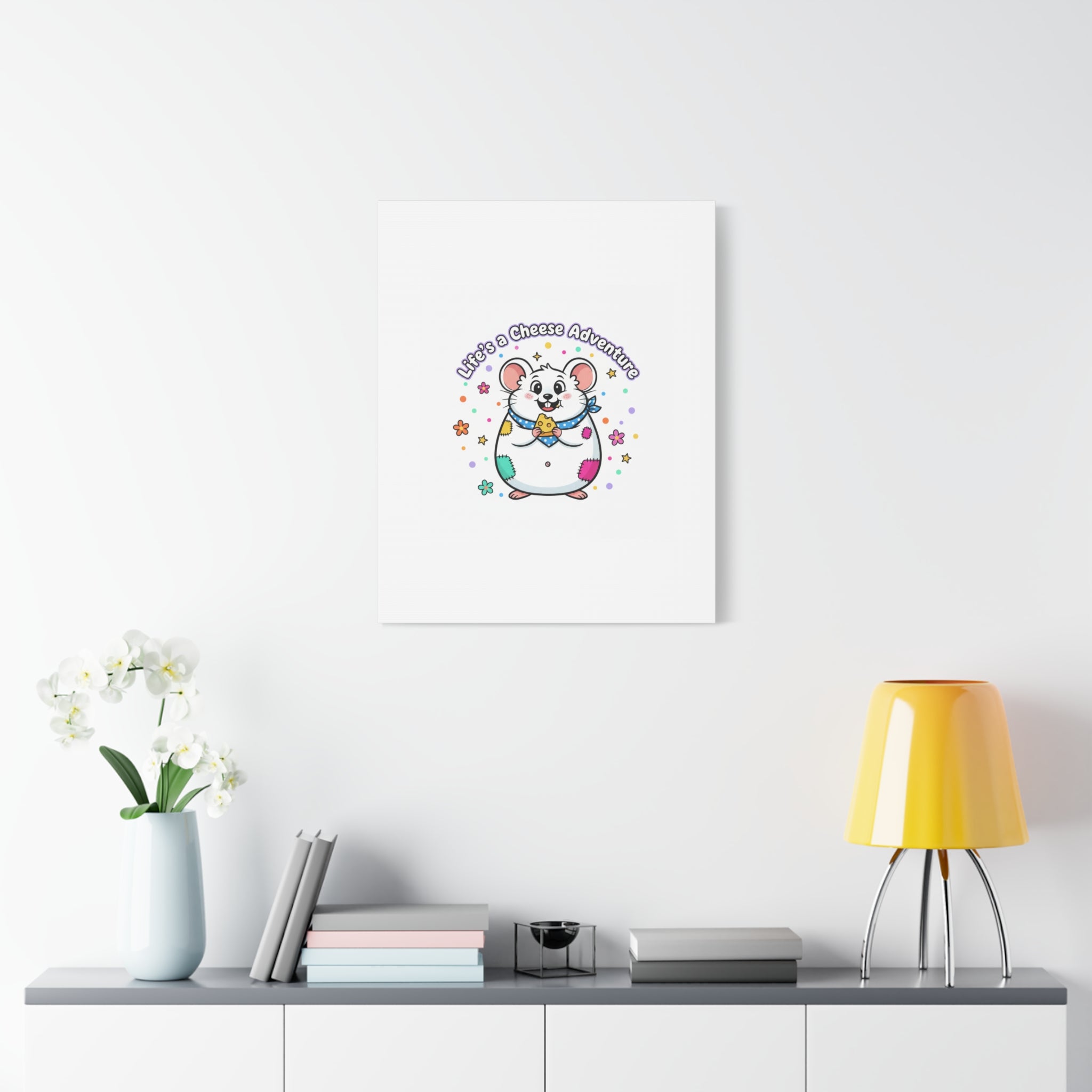 Life's a Cheese Adventure Canvas | Rodent-Core rat art print