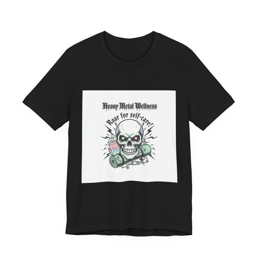 Heavy Metal Wellness Skull Tee | metal font shirt, gothic wellness quote