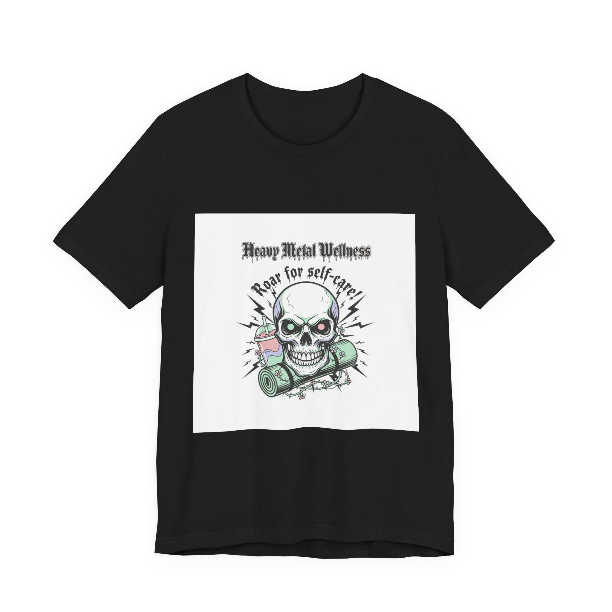 Heavy Metal Wellness Skull Tee | metal font shirt, gothic wellness quote