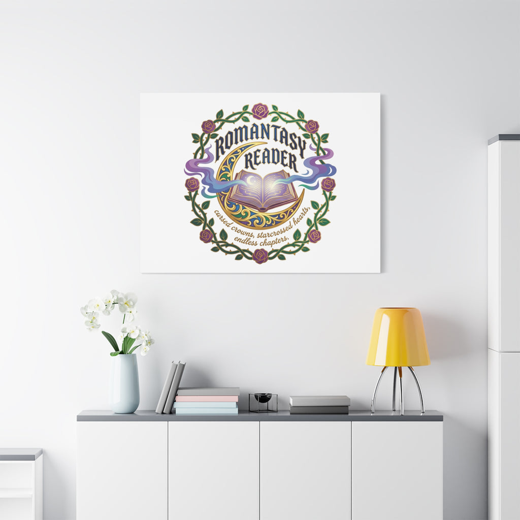 Romantasy Reader Canvas Print | enchanted bookish celestial gothic