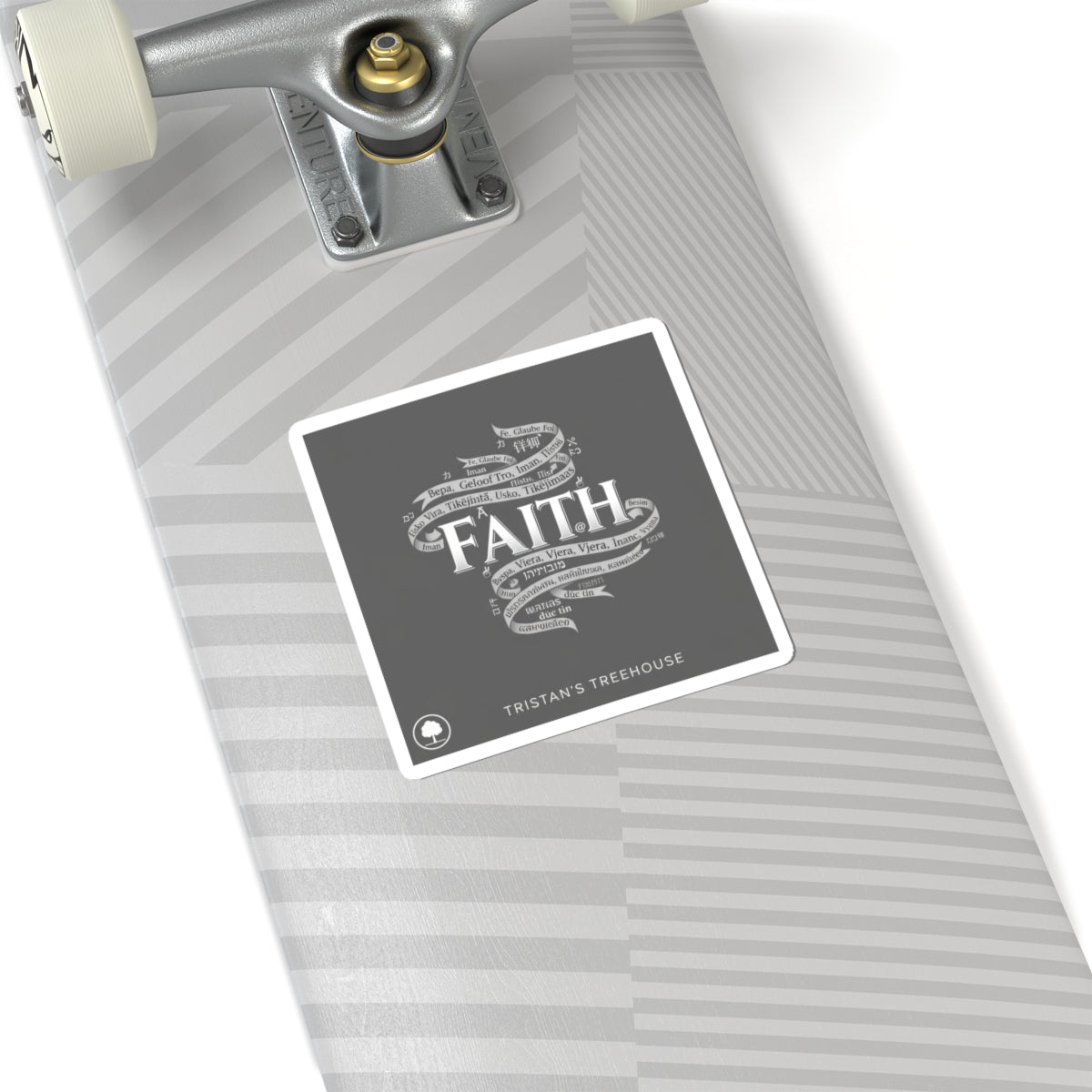 Handwritten 'Faith' Doodle Sticker | Sketch Aesthetic, Monochrome