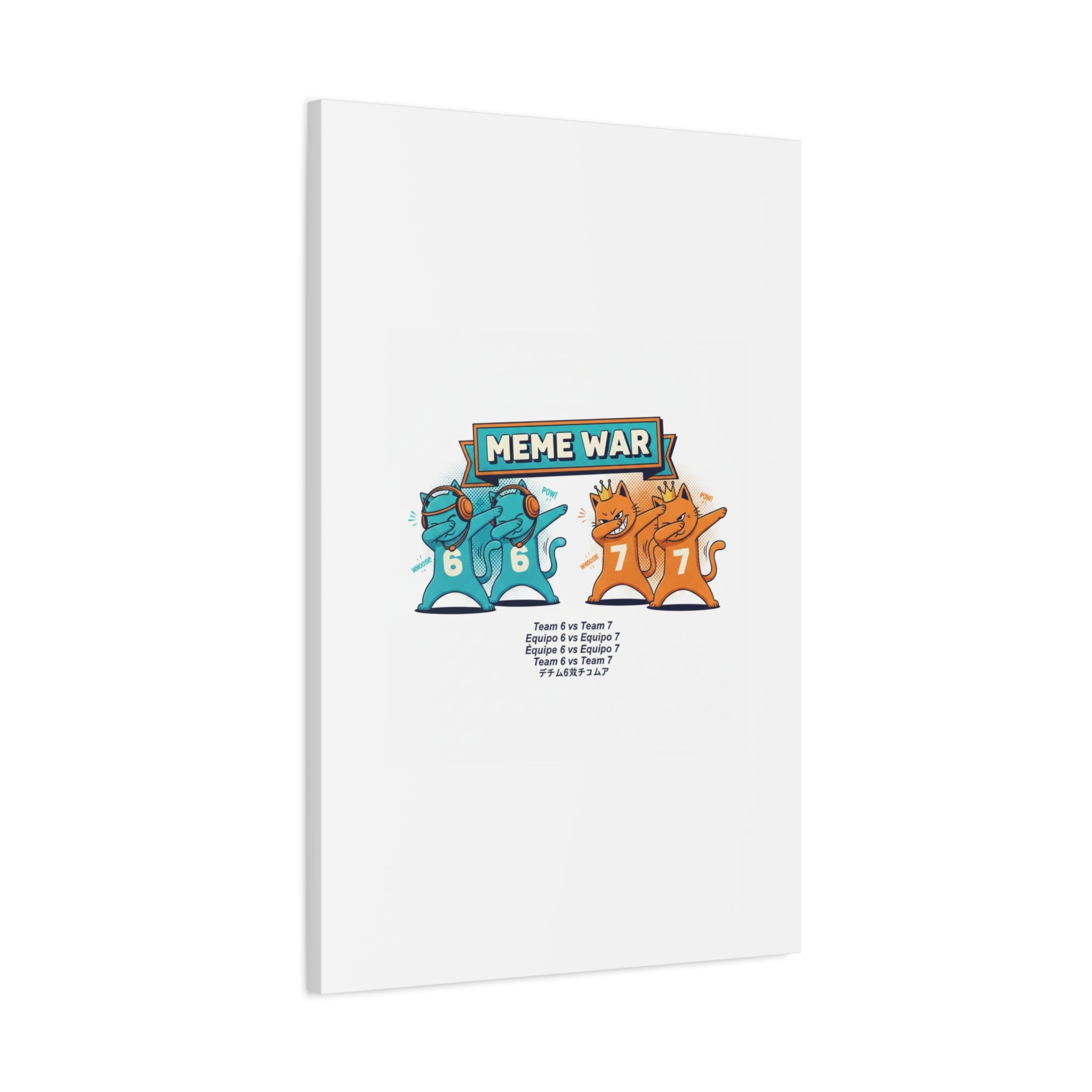 Meme War: Six vs. Seven Canvas Wall Art