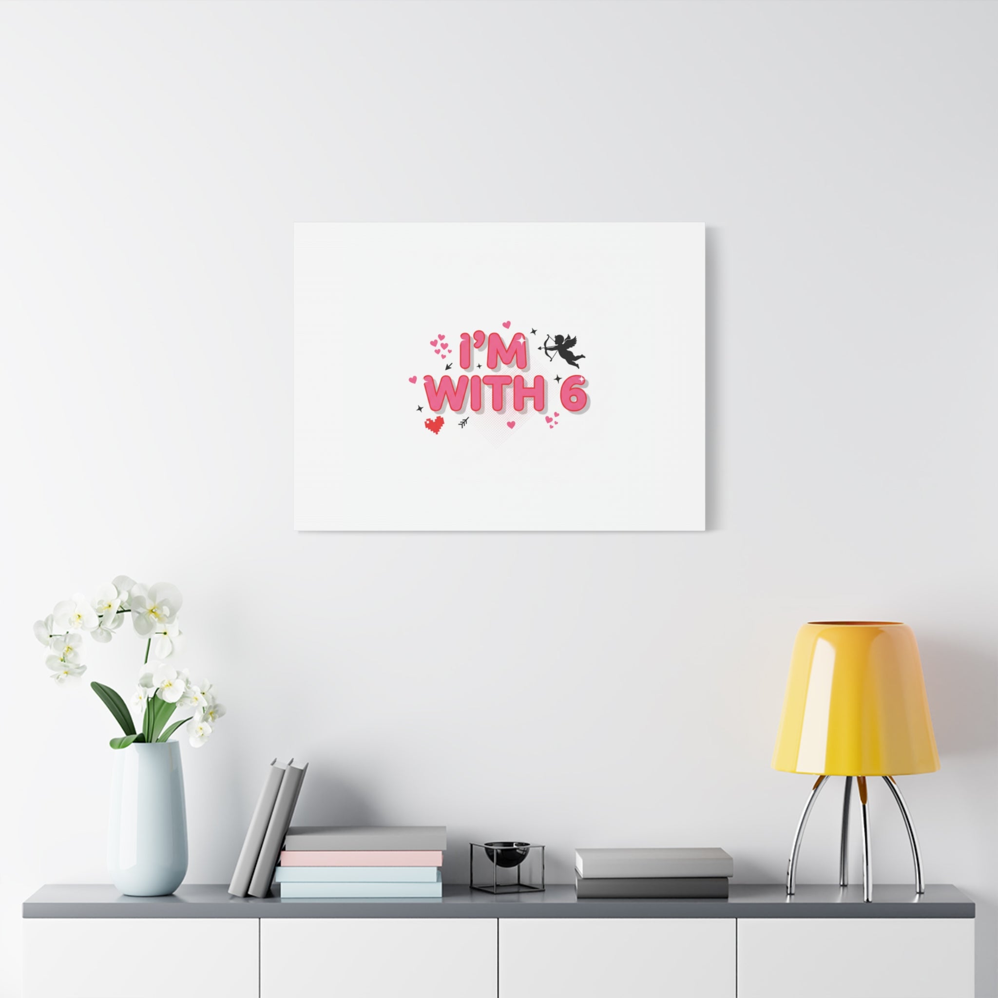 Valentine's 'I with 6 for 7' Meme Matte Canvas Art