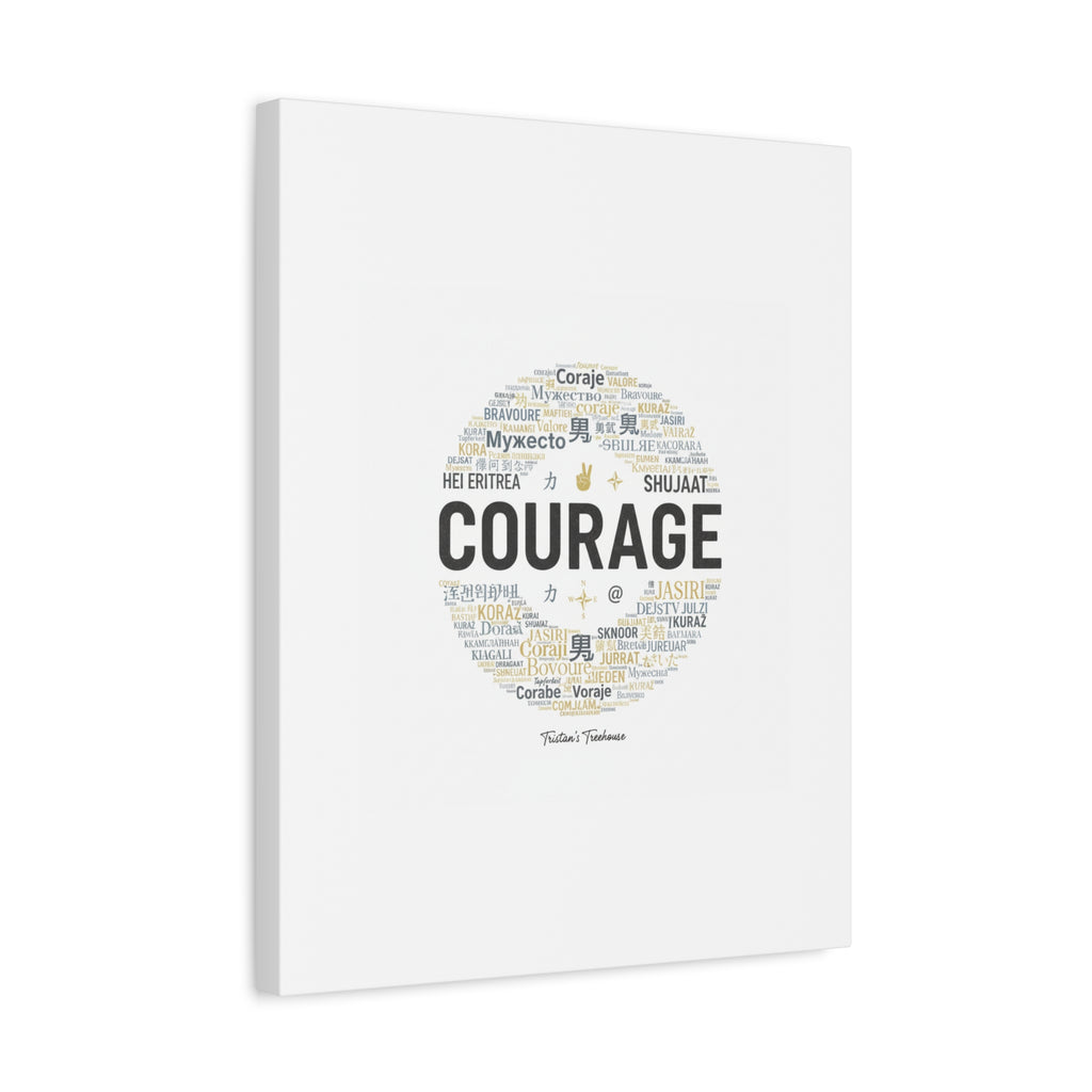 Courage Word Cloud Canvas | Fresh-Start Minimalism art print
