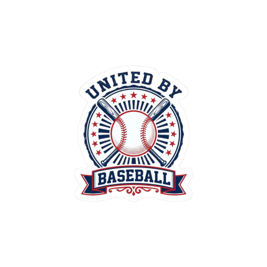 United By Baseball Kiss-Cut Stickers | Patriotic Baseball Graphic, Red White Blue