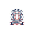 United By Baseball Kiss-Cut Stickers | Patriotic Baseball Graphic, Red White Blue