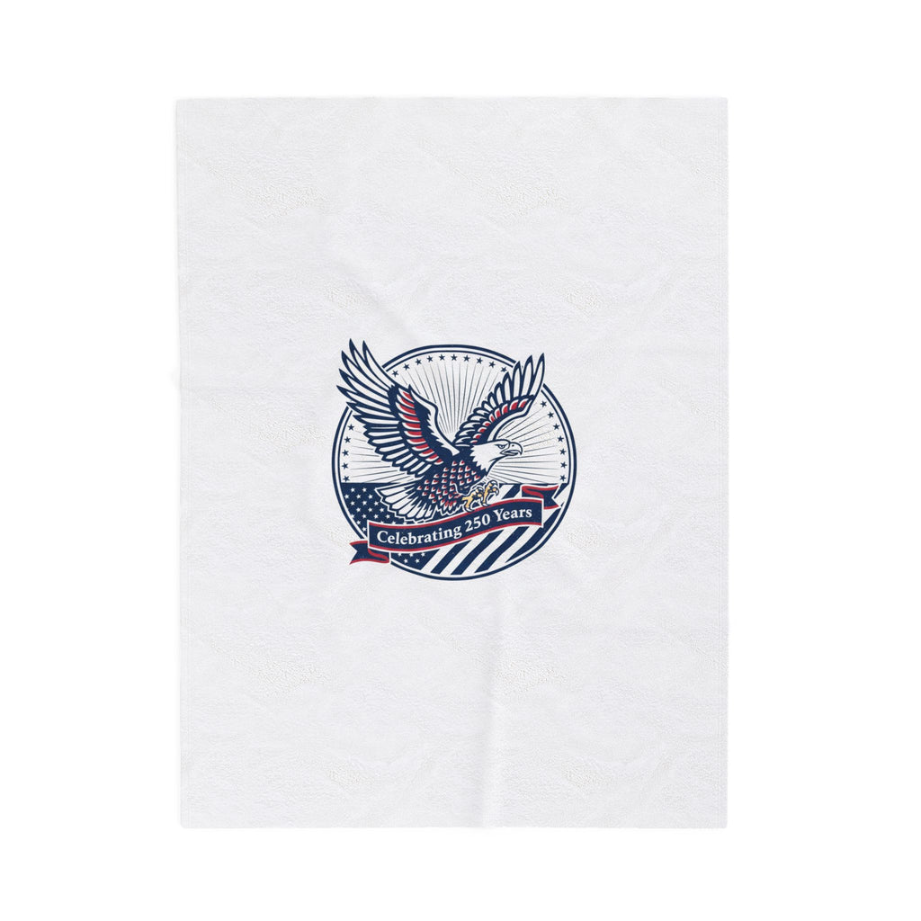 Semiquincentennial Eagle Emblem Velveteen Plush Blanket | 1776–2026 Patriotic Memorial