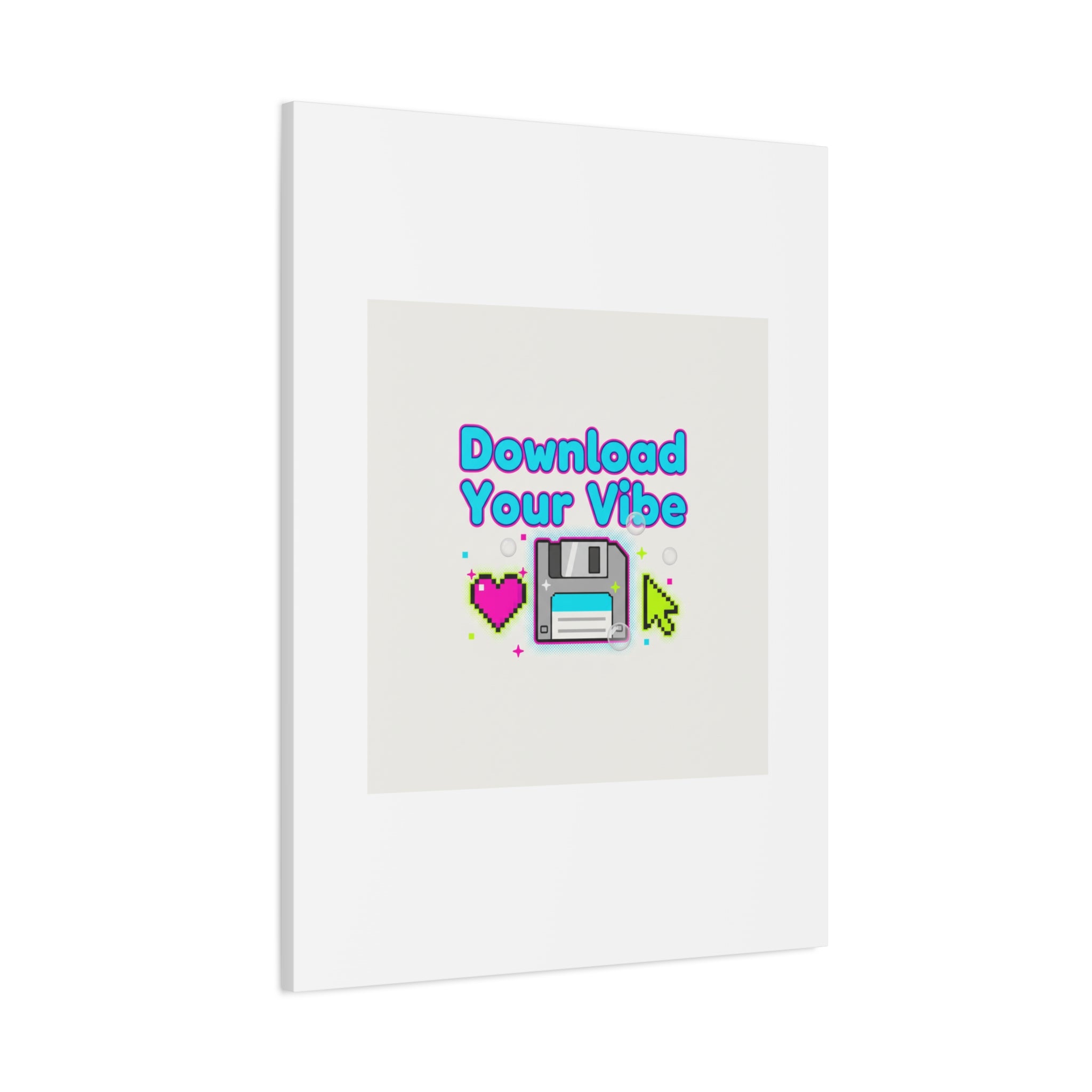 Download Your Vibe Canvas | Y2K Retro Tech, Pixel Floppy Disk Poster