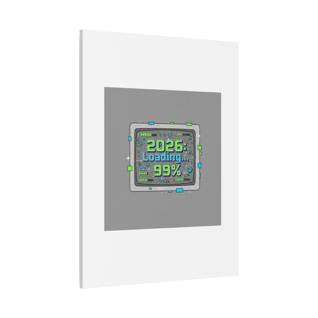 2026 Loading 99% Canvas | NYE countdown, retro system interface