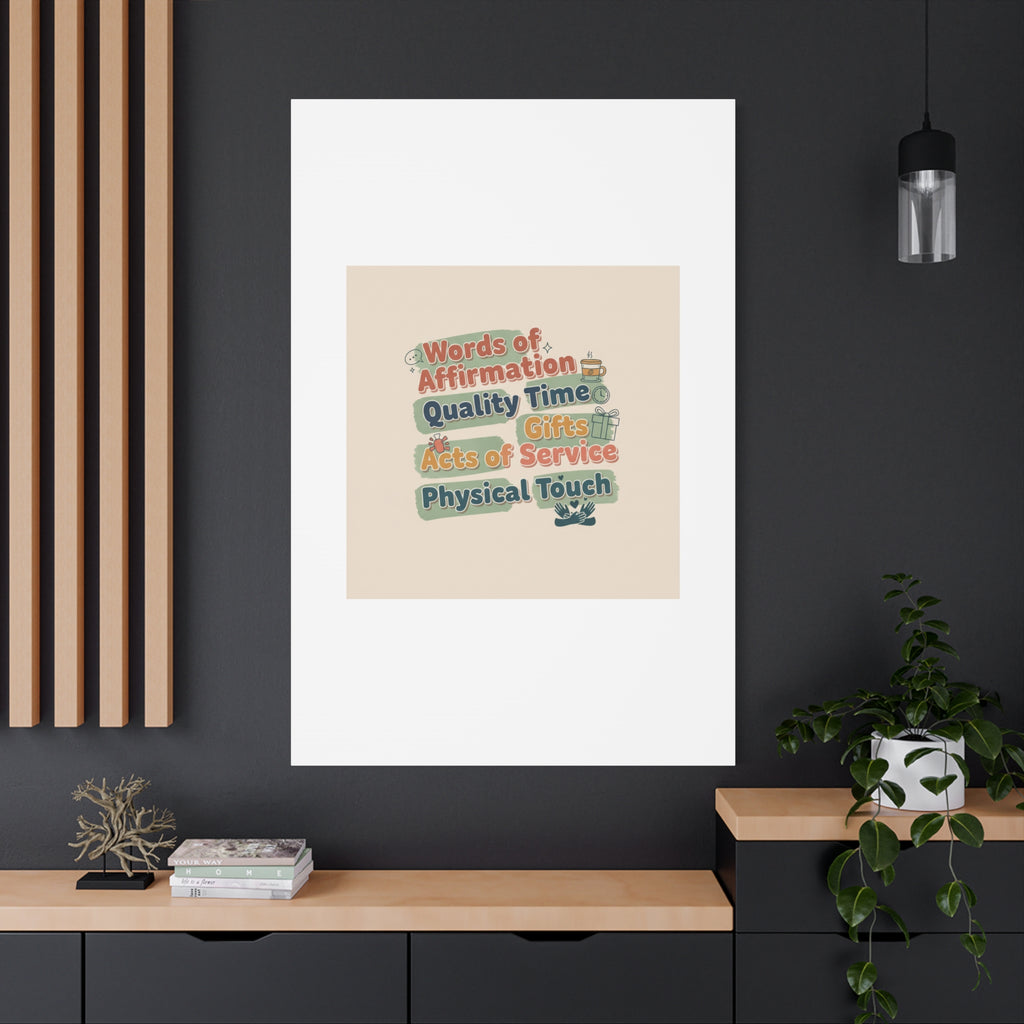 Love Languages List Matte Canvas Wall Art | love language meme, relationship humor