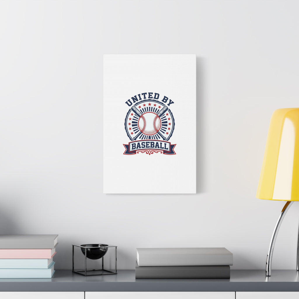 United by Baseball Canvas | Patriotic Baseball Graphic, Red White Blue Wall Art