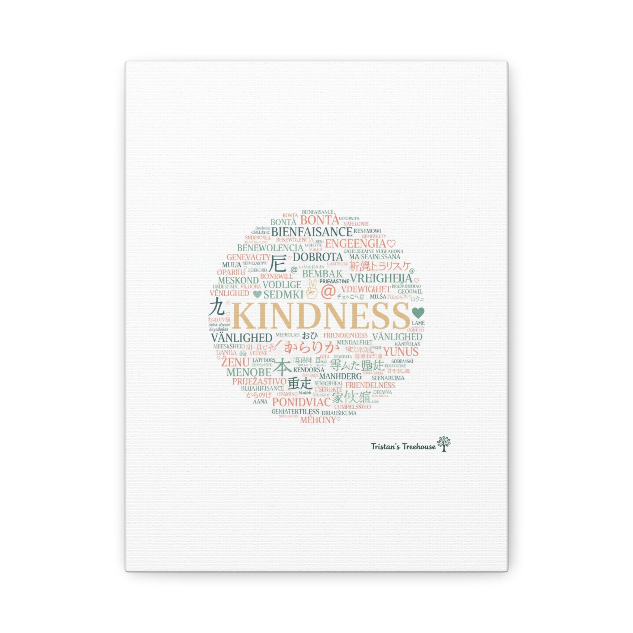 Kindness Word Cloud Canvas | Fresh Start Minimalist Wall Art