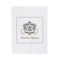 Ornate Brooch Emblem Velveteen Blanket | Baroque Pin Motif, Timeless Elegance
