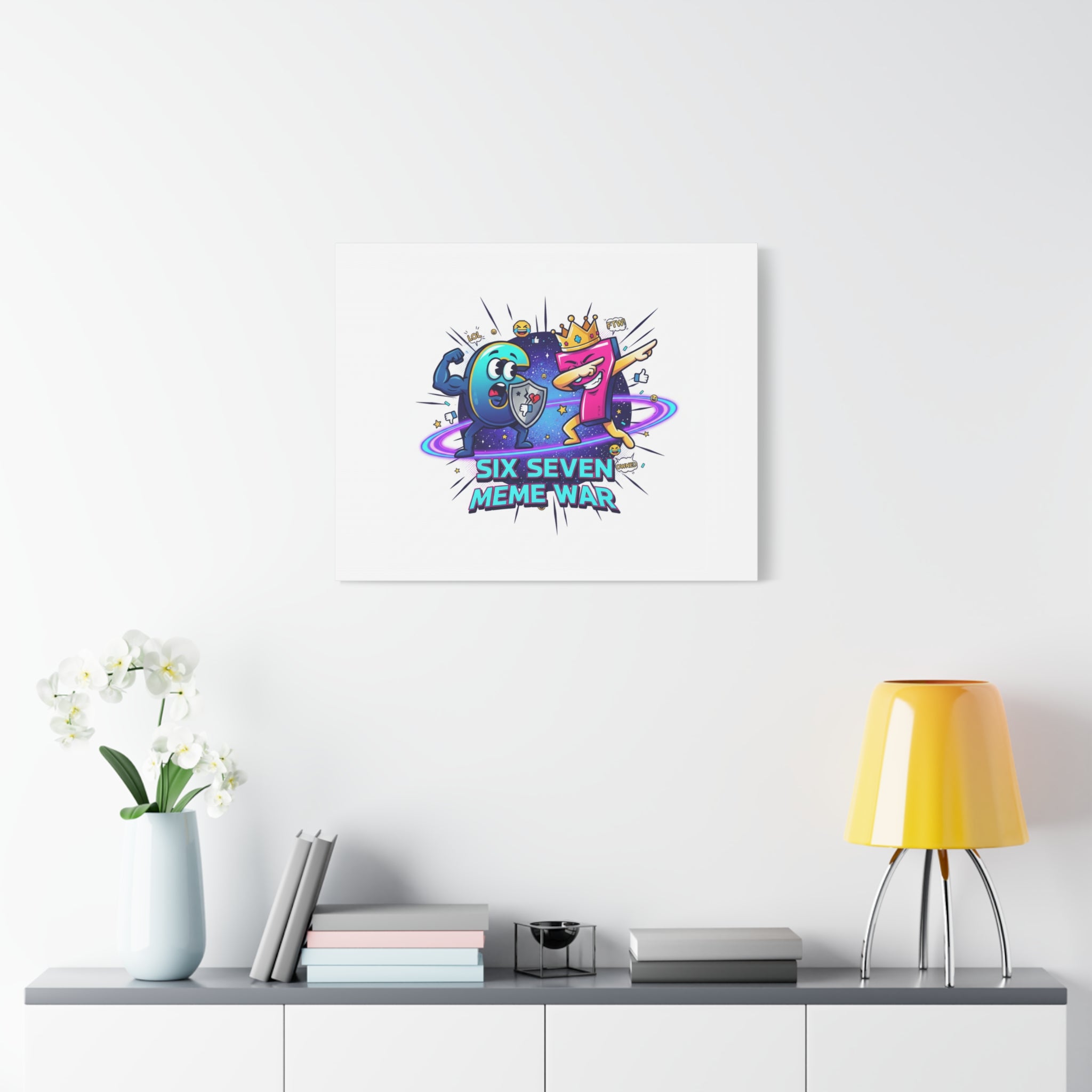 Six Seven Meme War Canvas | Legendary Internet Battle Art, Viral Culture Wall Decor