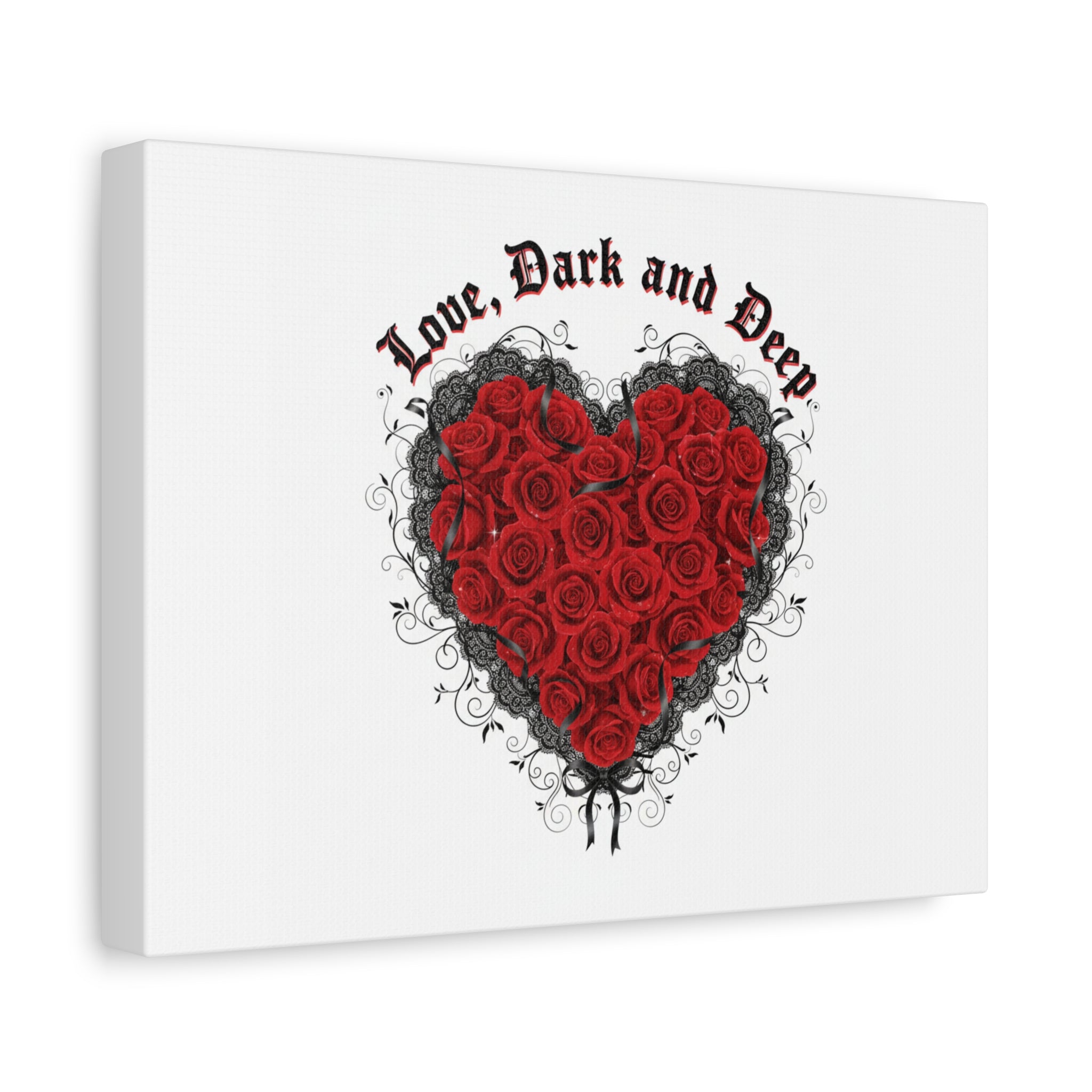 Love Dark and Deep Heart Canvas, Nu Romantic Gothic Romance, 80s Nostalgia