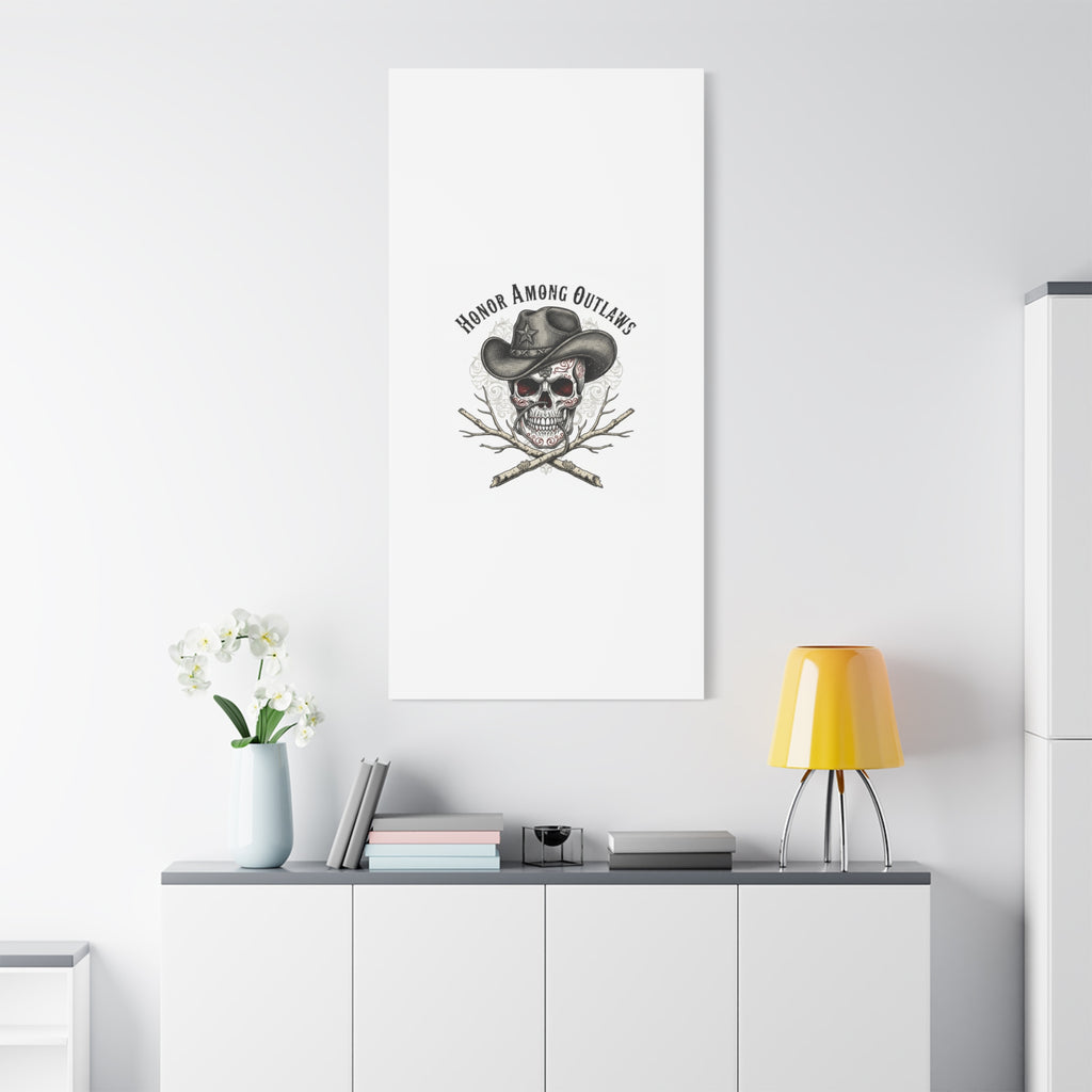 Honor Among Outlaws Canvas | Western Skull Art, Gothic Americana Desert Noir
