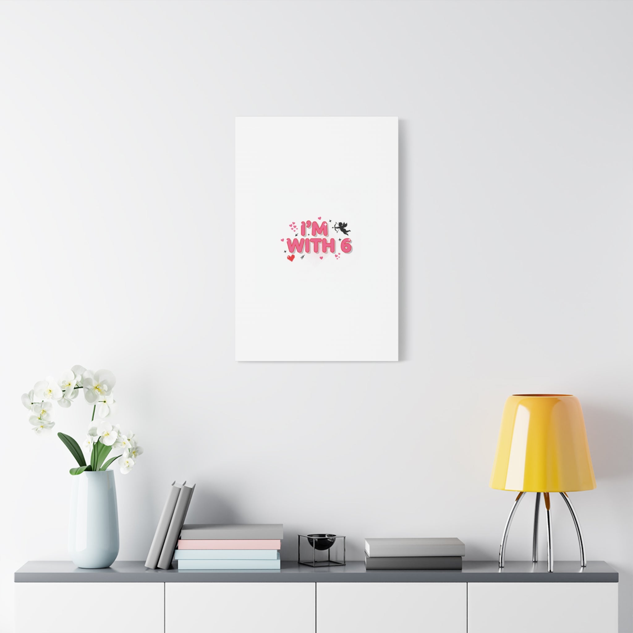 Valentine's 'I with 6 for 7' Meme Matte Canvas Art