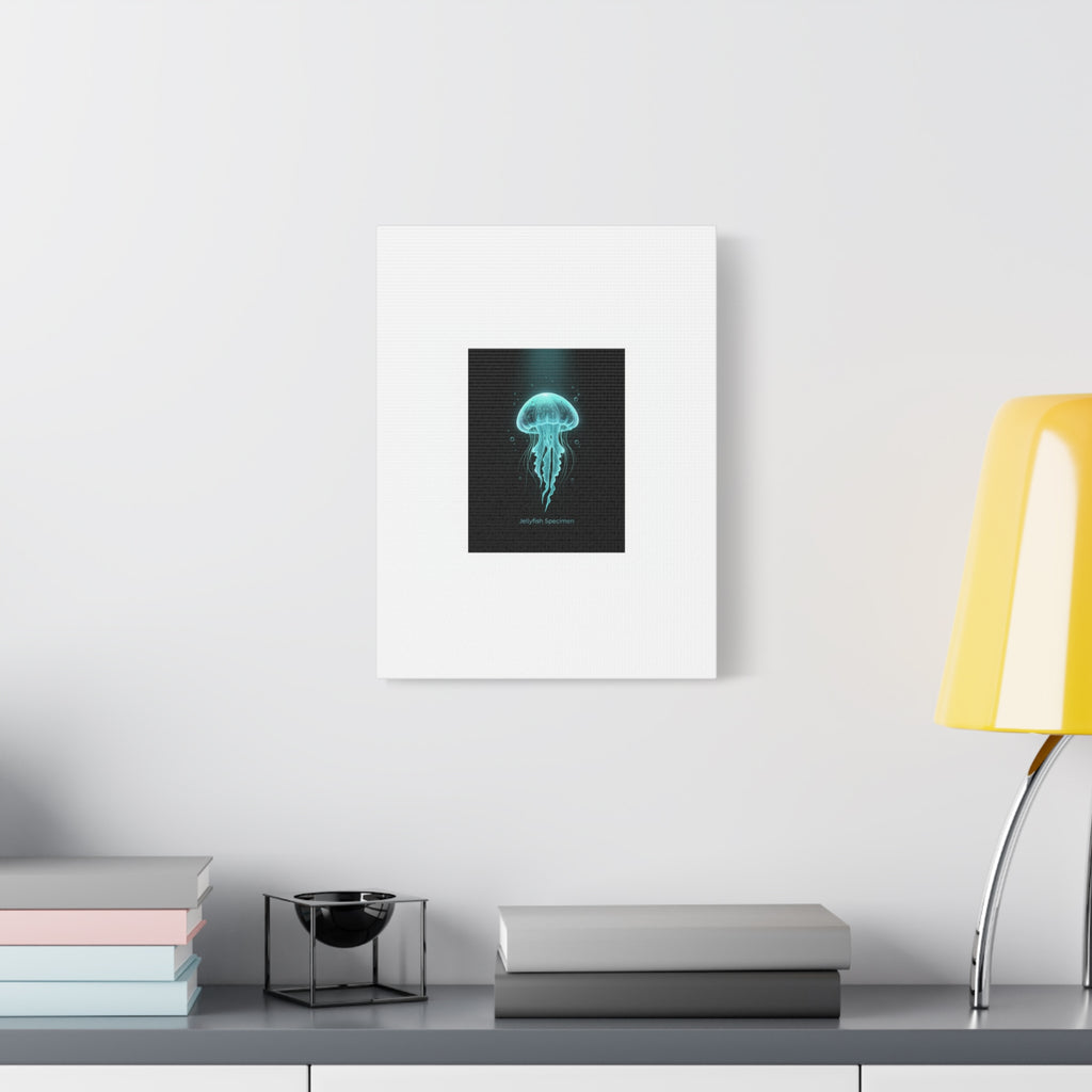 Bioluminescent Jellyfish Art Canvas | Deep Sea Aesthetic, Neon Glow