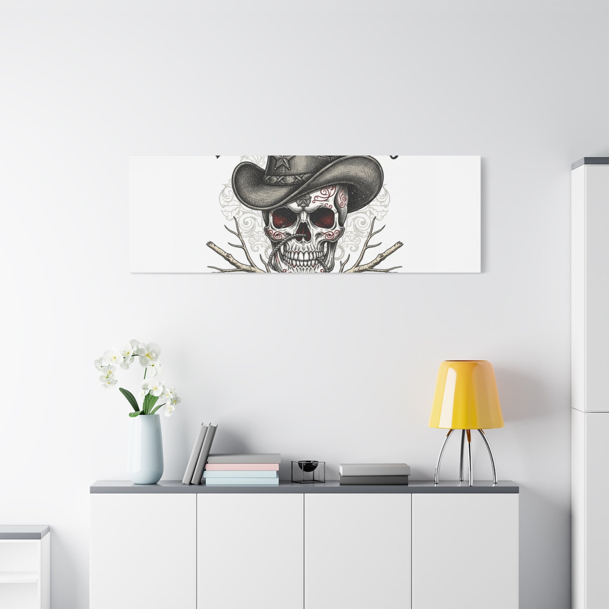 Honor Among Outlaws Canvas | Western Skull Art, Gothic Americana Desert Noir