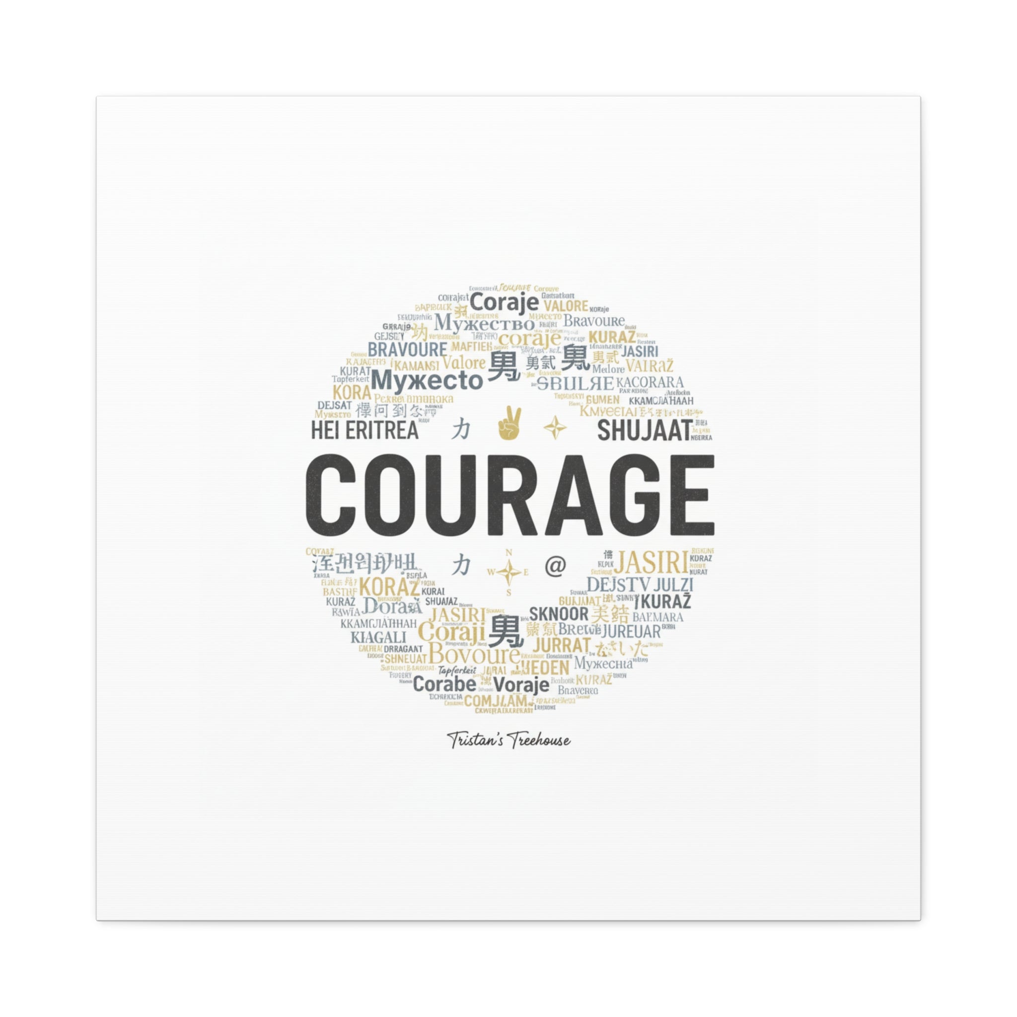 Courage Word Cloud Canvas | Fresh-Start Minimalism art print