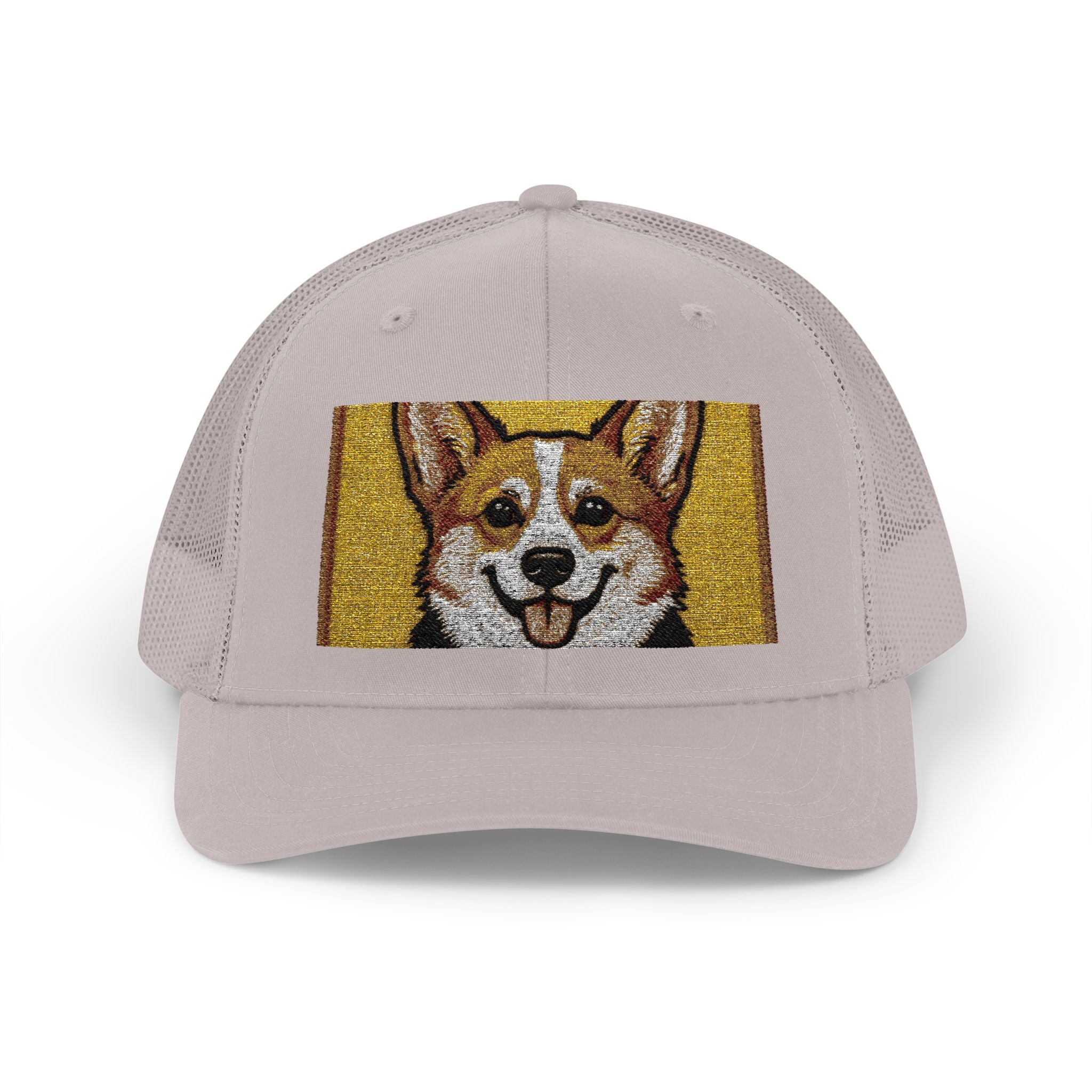 Happy Corgi Snapback Trucker Cap — "Happy Corgi Dog Happy Life"
