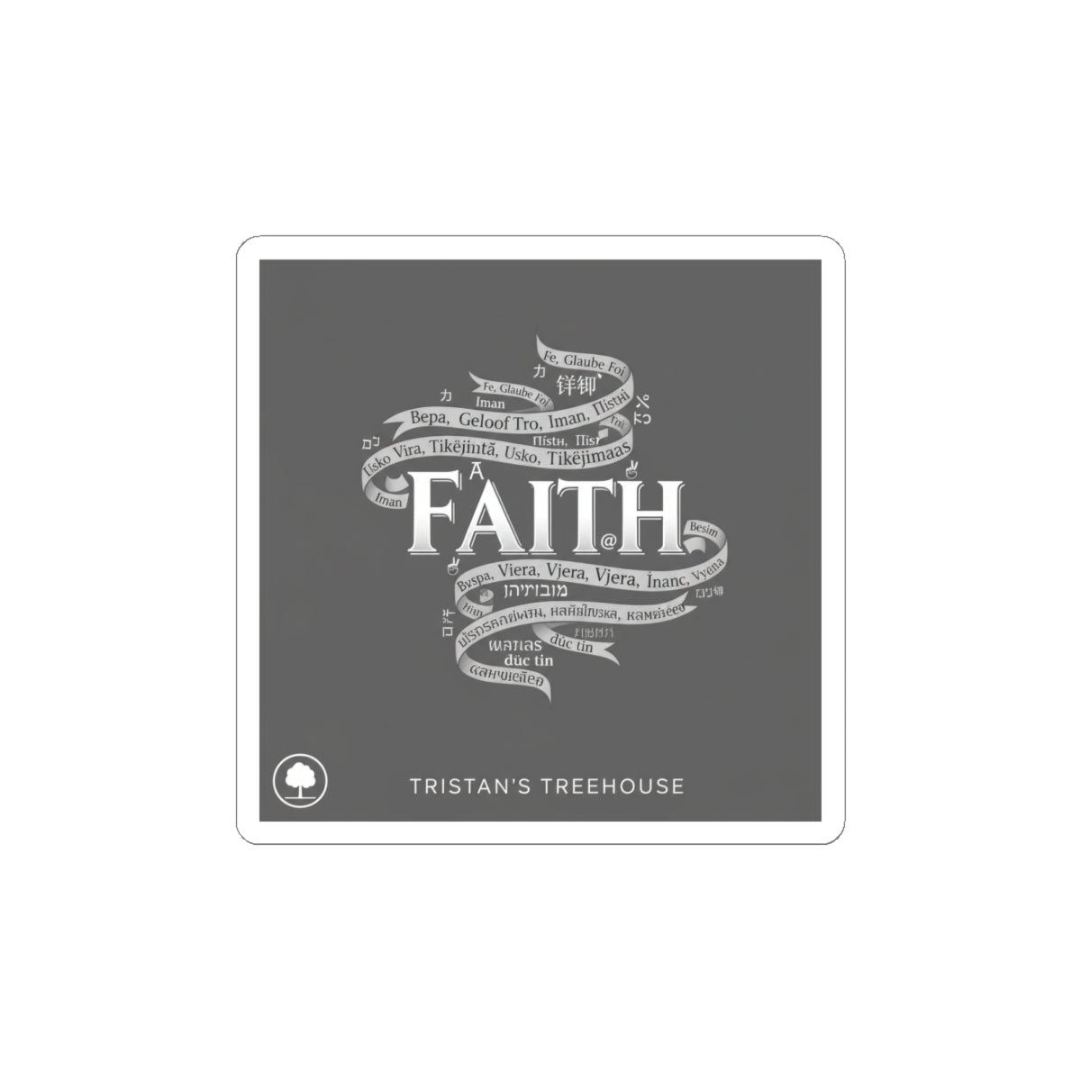 Handwritten 'Faith' Doodle Sticker | Sketch Aesthetic, Monochrome