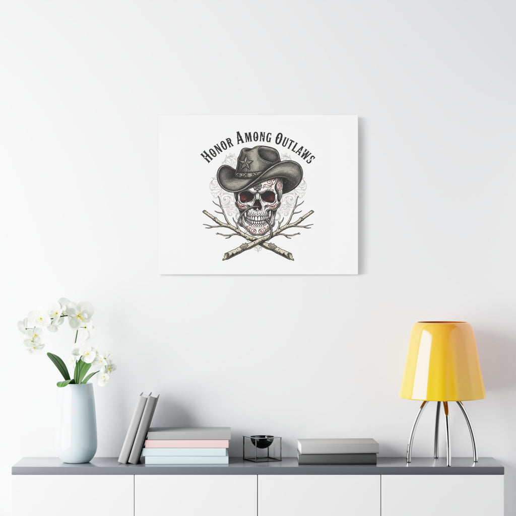 Honor Among Outlaws Canvas | Western Skull Art, Gothic Americana Desert Noir