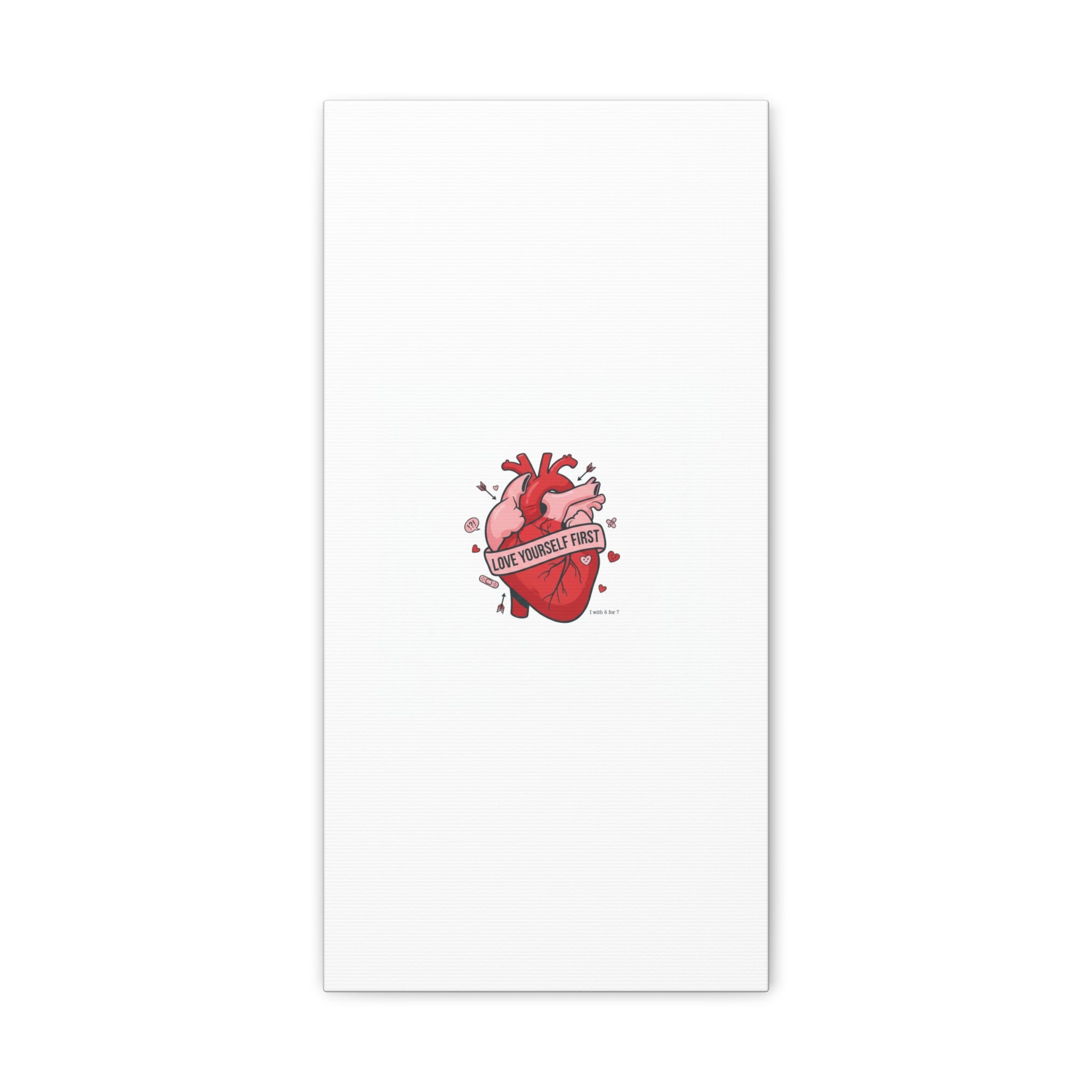Love Yourself First Canvas, Hearts-with-a-Twist, Anti-Valentine Art