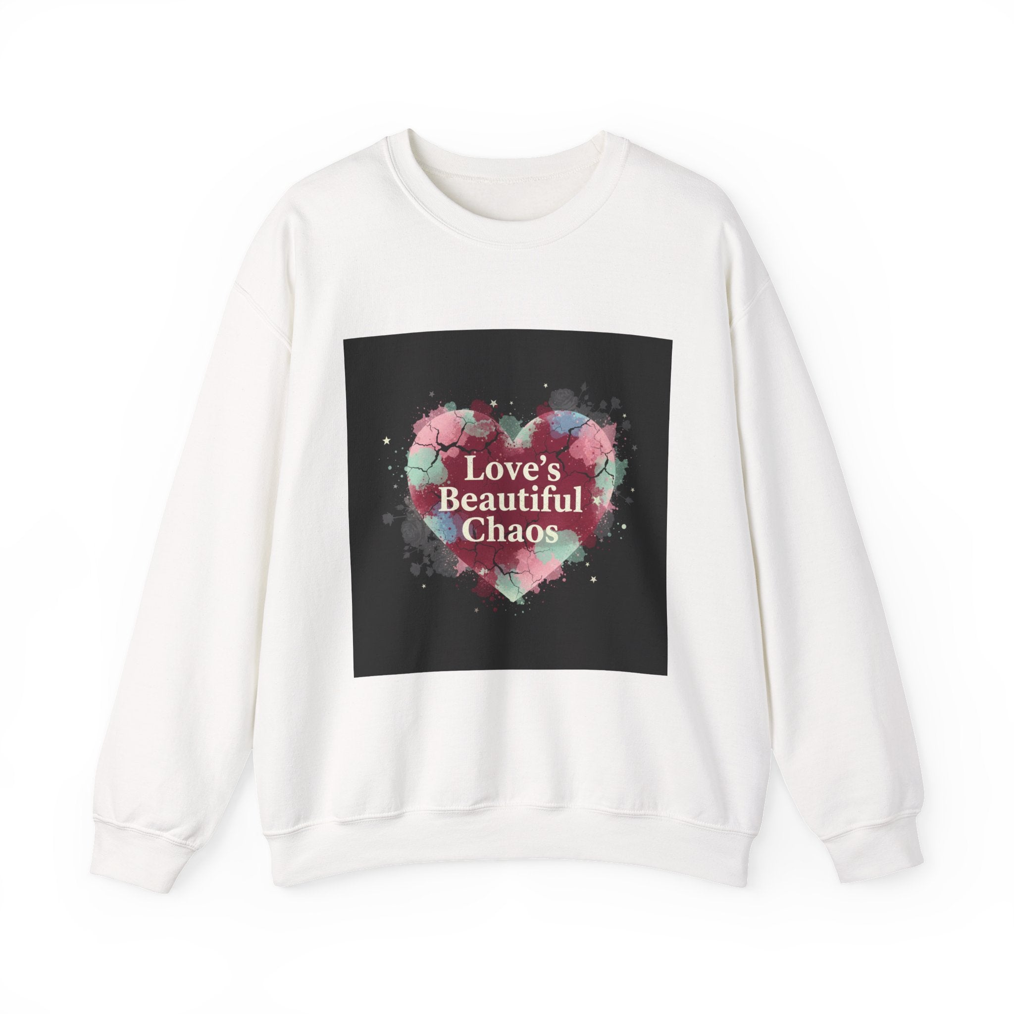 Love's Beautiful Chaos Sweatshirt | soft grunge heart, distressed collage