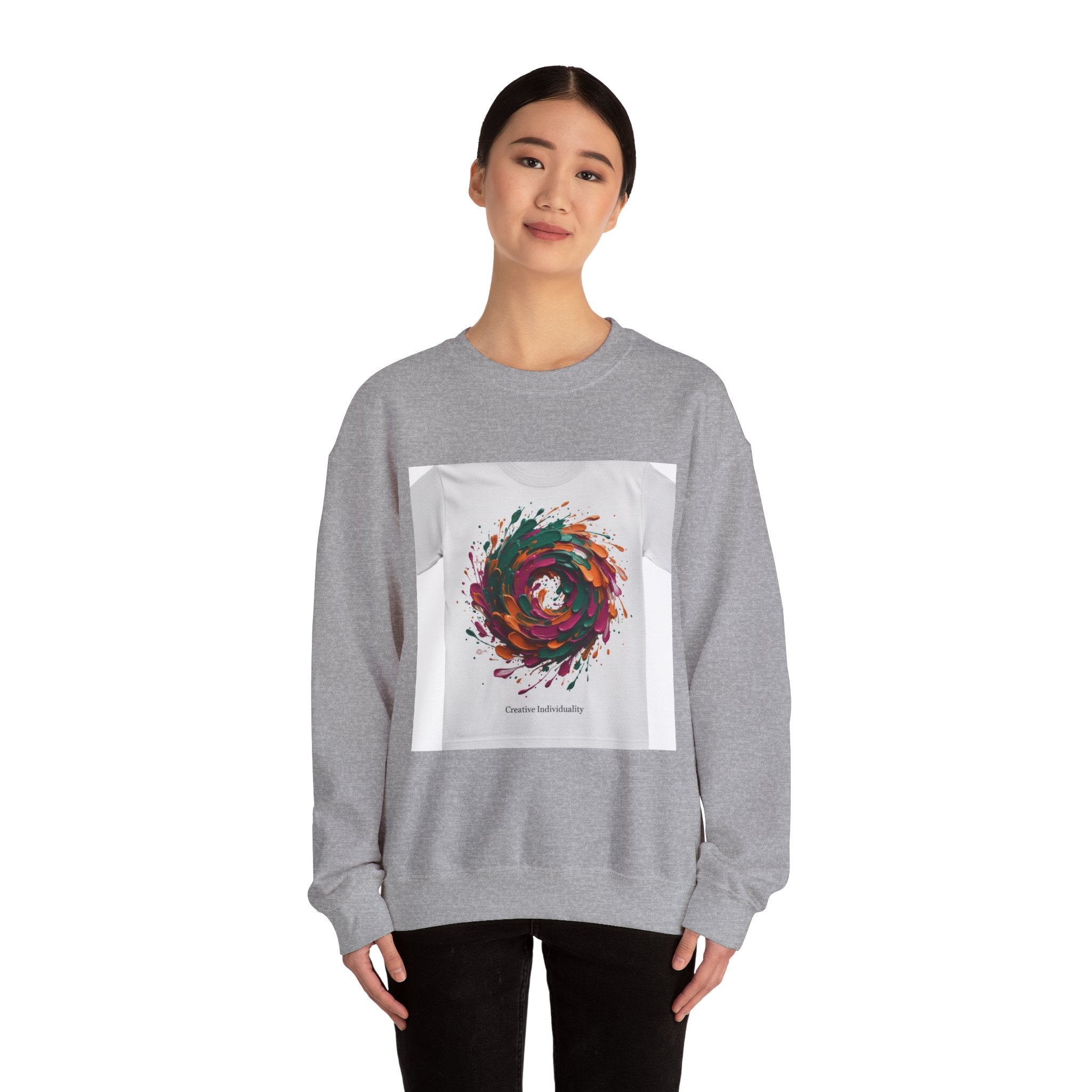 Painterly Abstract Floral Swirl Sweatshirt | artsy brushstroke apparel