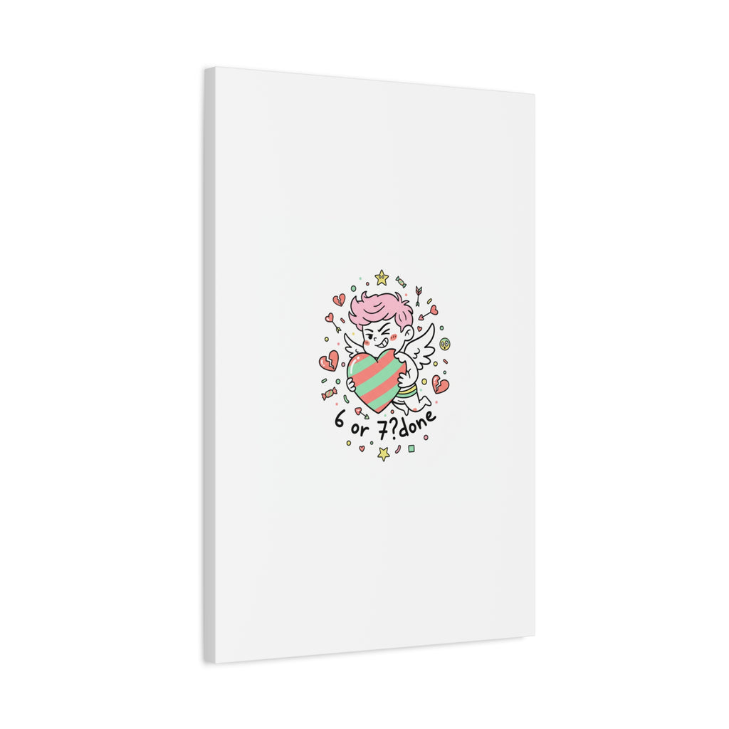 Weird Cupid heart illustration Canvas | Weird Valentine, quirky chaotic love