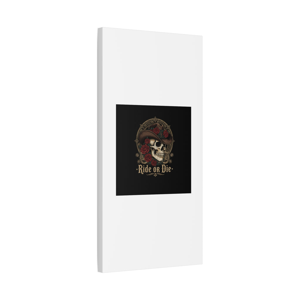 Ride or Die Skull Canvas | Western Skull Art, Gothic Americana