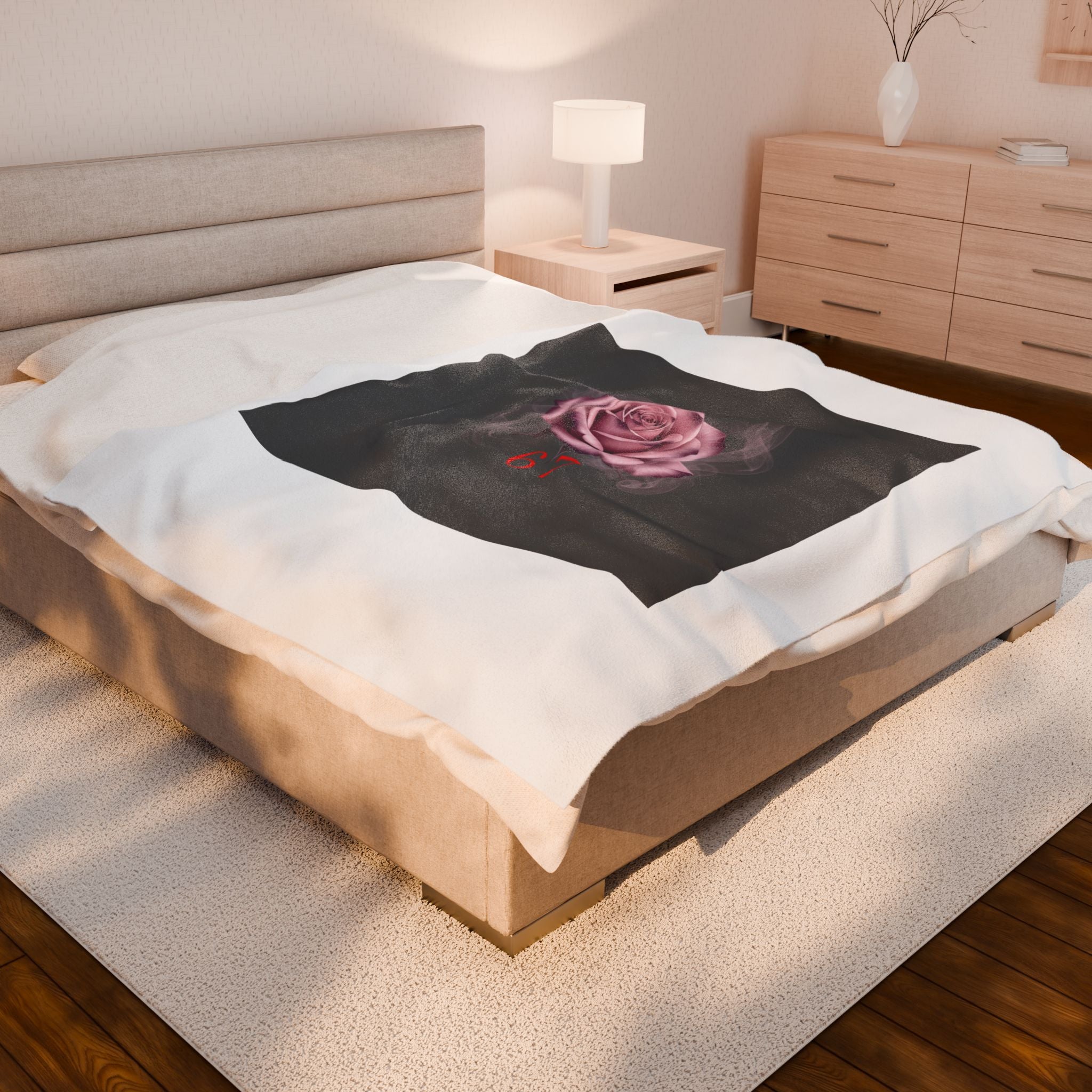 Moon Rose Valentine's Blanket | Viral Gothic Rose Velveteen | Dark Romance Valentine's Gift