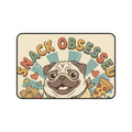 Snack Obsessed Pug Desk Mat — Cute Food Lover Mouse Pad
