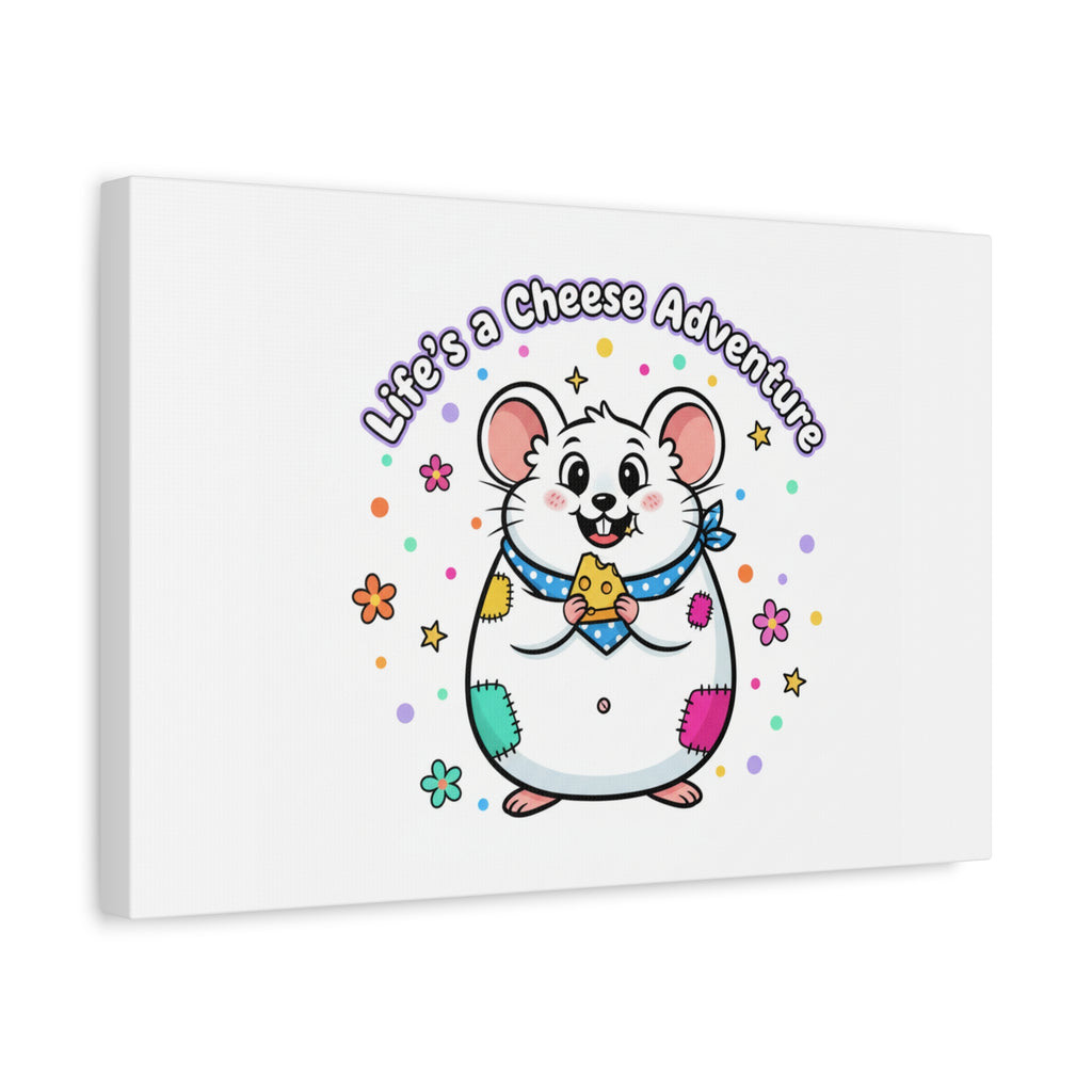 Life's a Cheese Adventure Canvas | Rodent-Core rat art print
