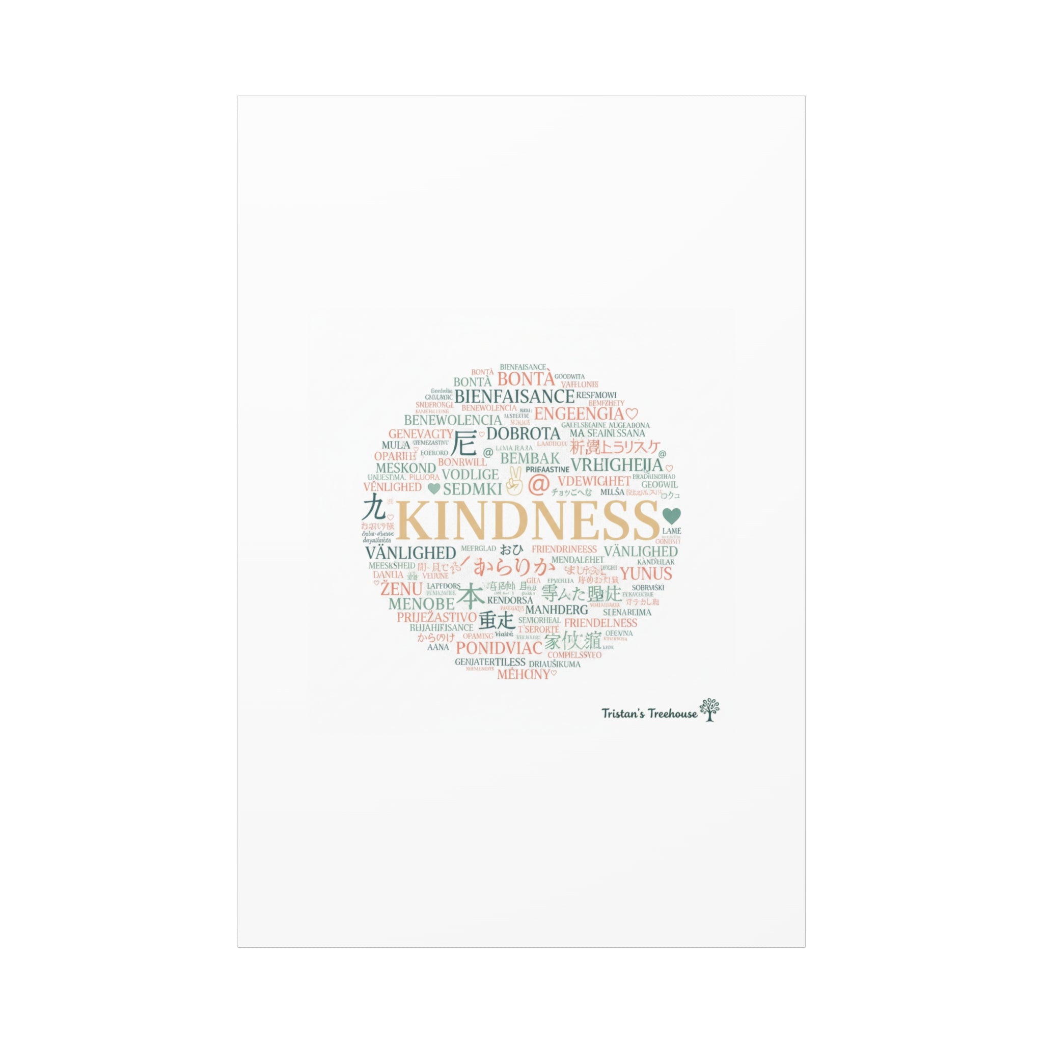 Kindness Word Cloud Canvas | Fresh Start Minimalist Wall Art