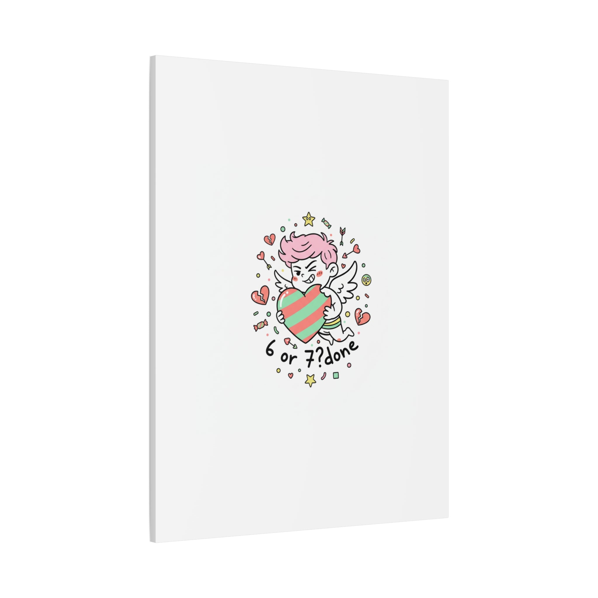Weird Cupid heart illustration Canvas | Weird Valentine, quirky chaotic love