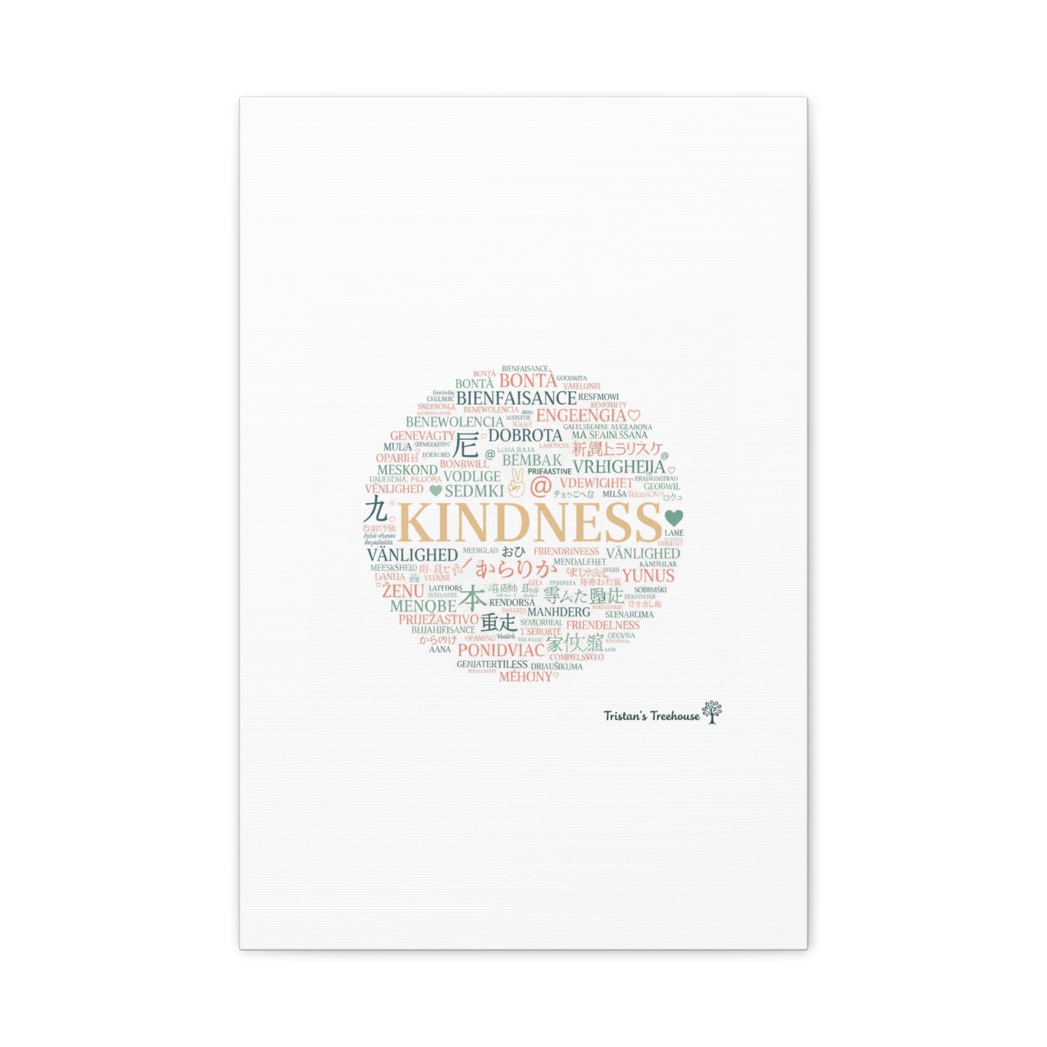 Kindness Word Cloud Canvas | Fresh Start Minimalist Wall Art