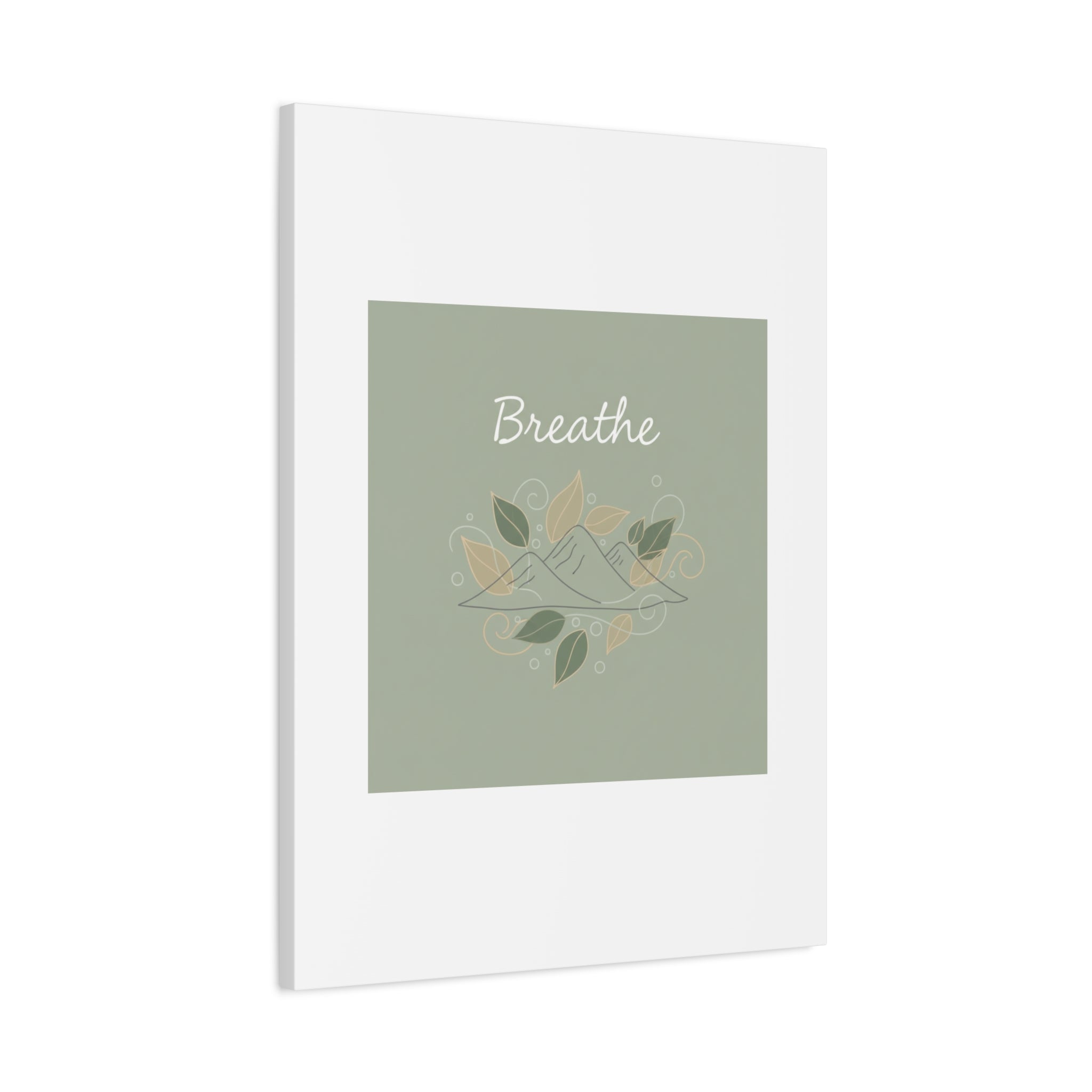 Breathe Mountain Line Canvas | Nature Symbols, Minimal Forest Wall Art