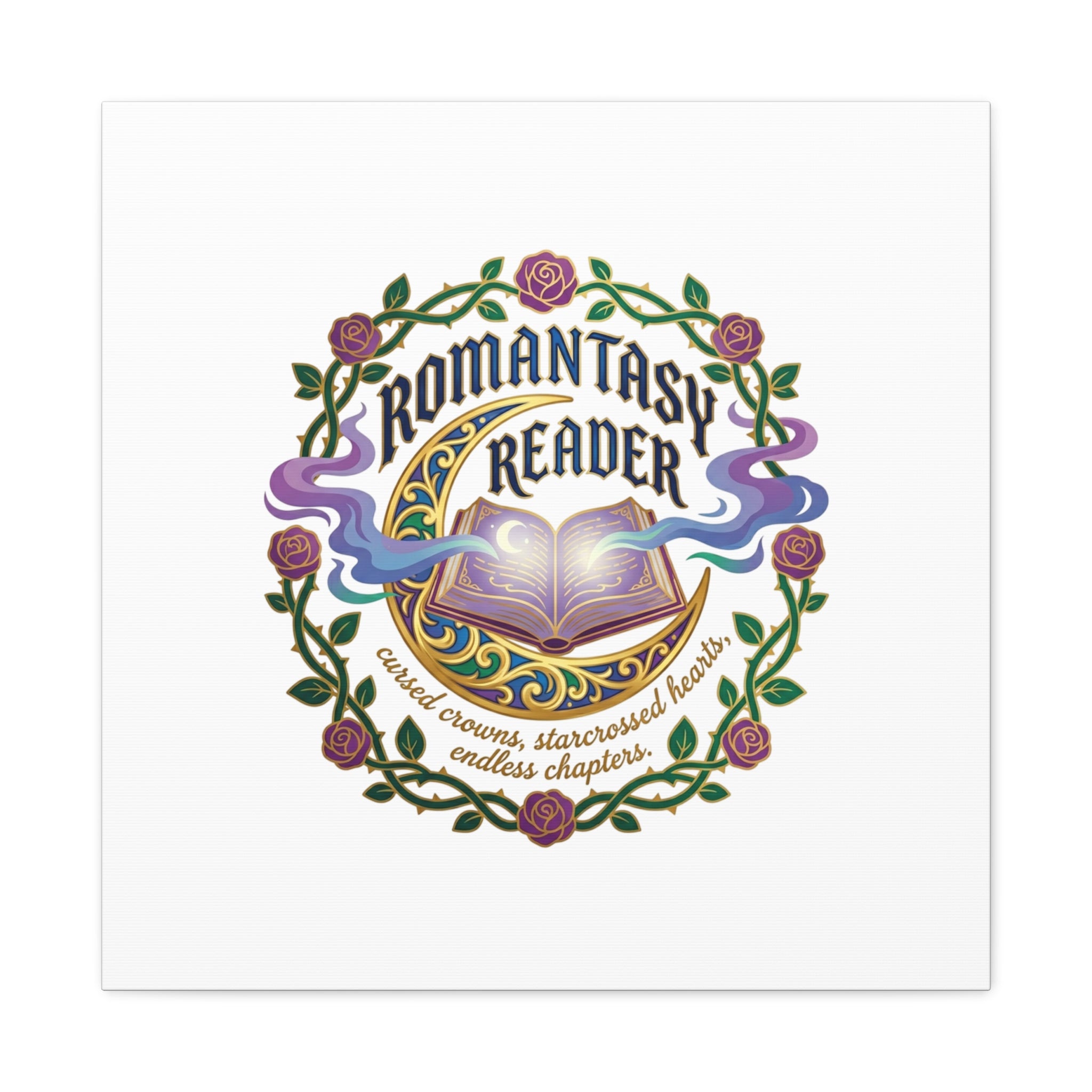 Romantasy Reader Canvas Print | enchanted bookish celestial gothic