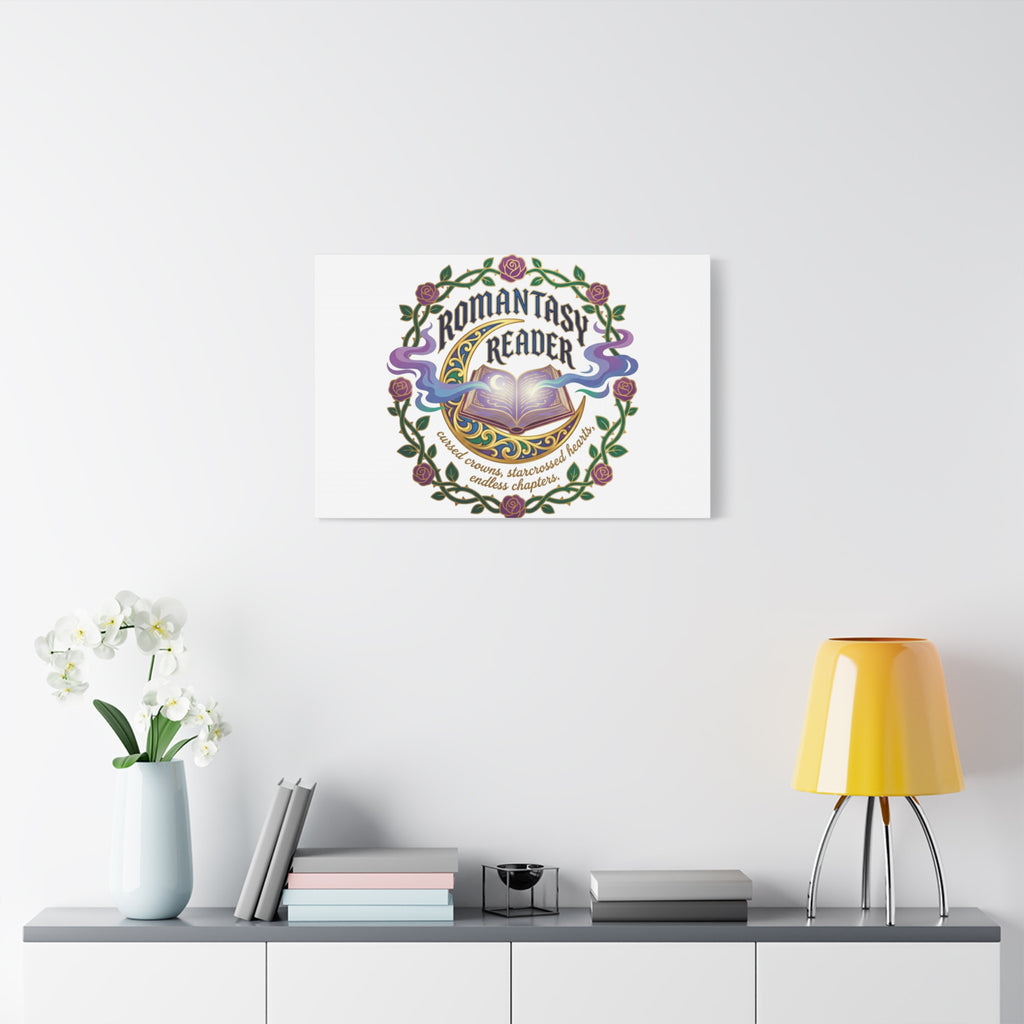 Romantasy Reader Canvas Print | enchanted bookish celestial gothic