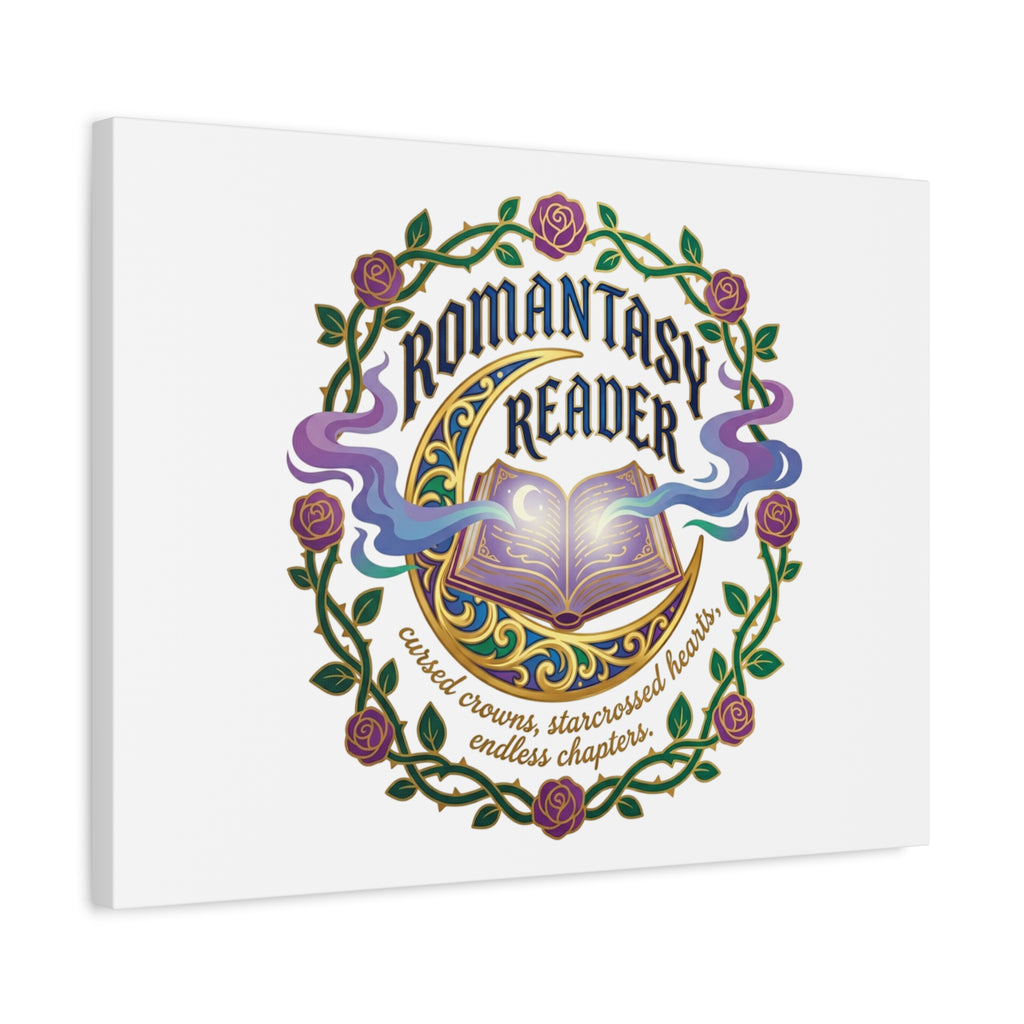 Romantasy Reader Canvas Print | enchanted bookish celestial gothic
